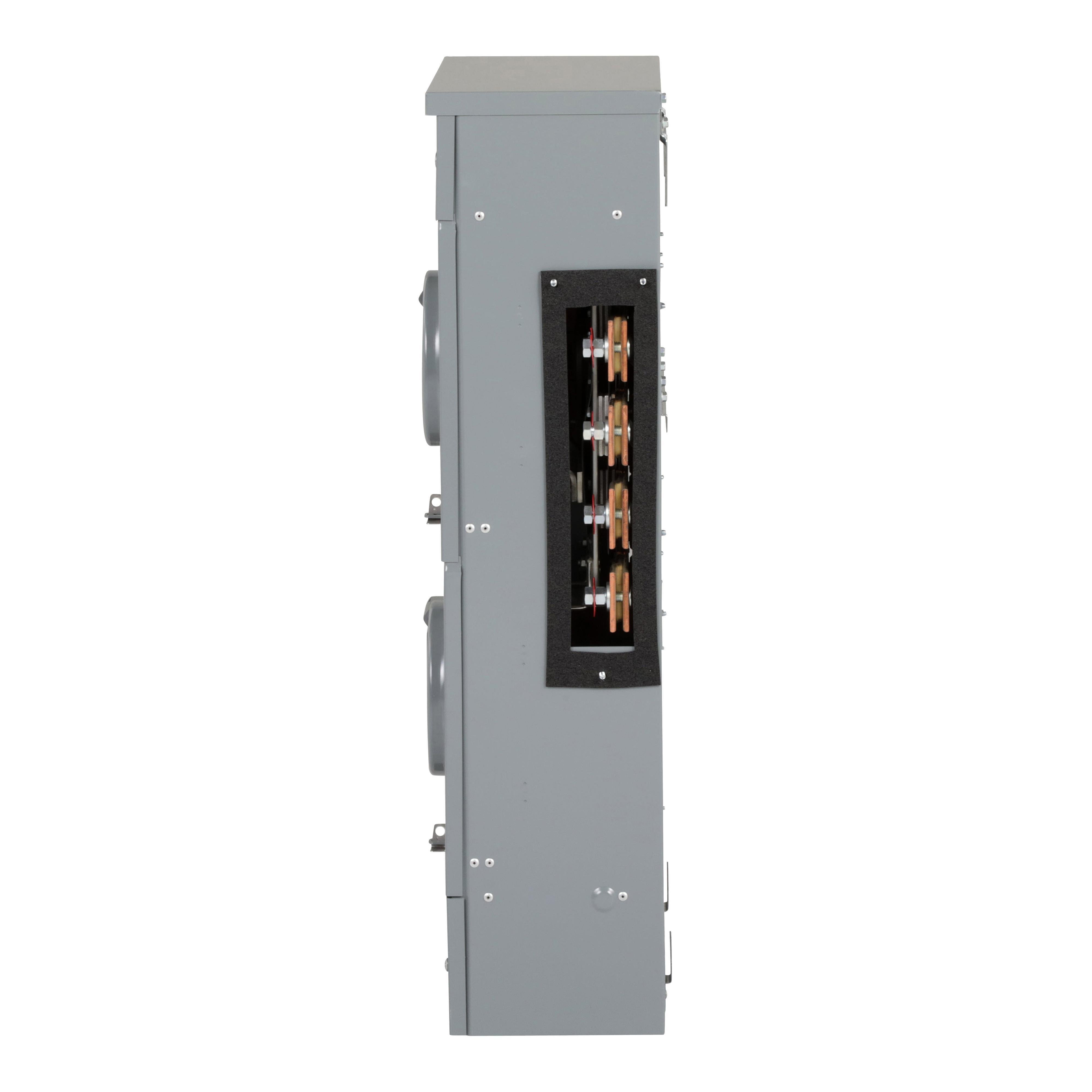 Picture of EZMR332225 - Branch unit, EZ Meter-Pak, 225A, 2 x 7 jaw sockets, 208Y/120VAC, no bypass, ringless, 1200A Al/Cu busbar