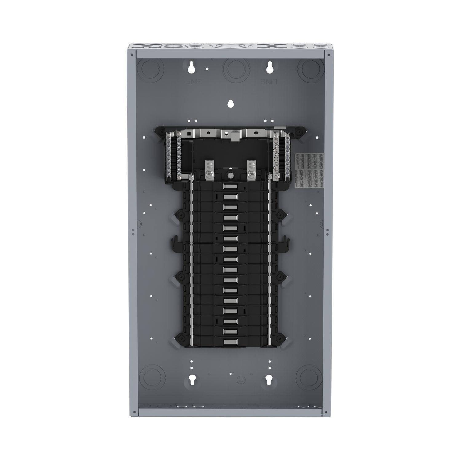 QO132L125PG - Load center, QO, 1 phase, 32 spaces, 38 circuits, 125A convertible main lugs, PoN, NEMA1, gnd bar