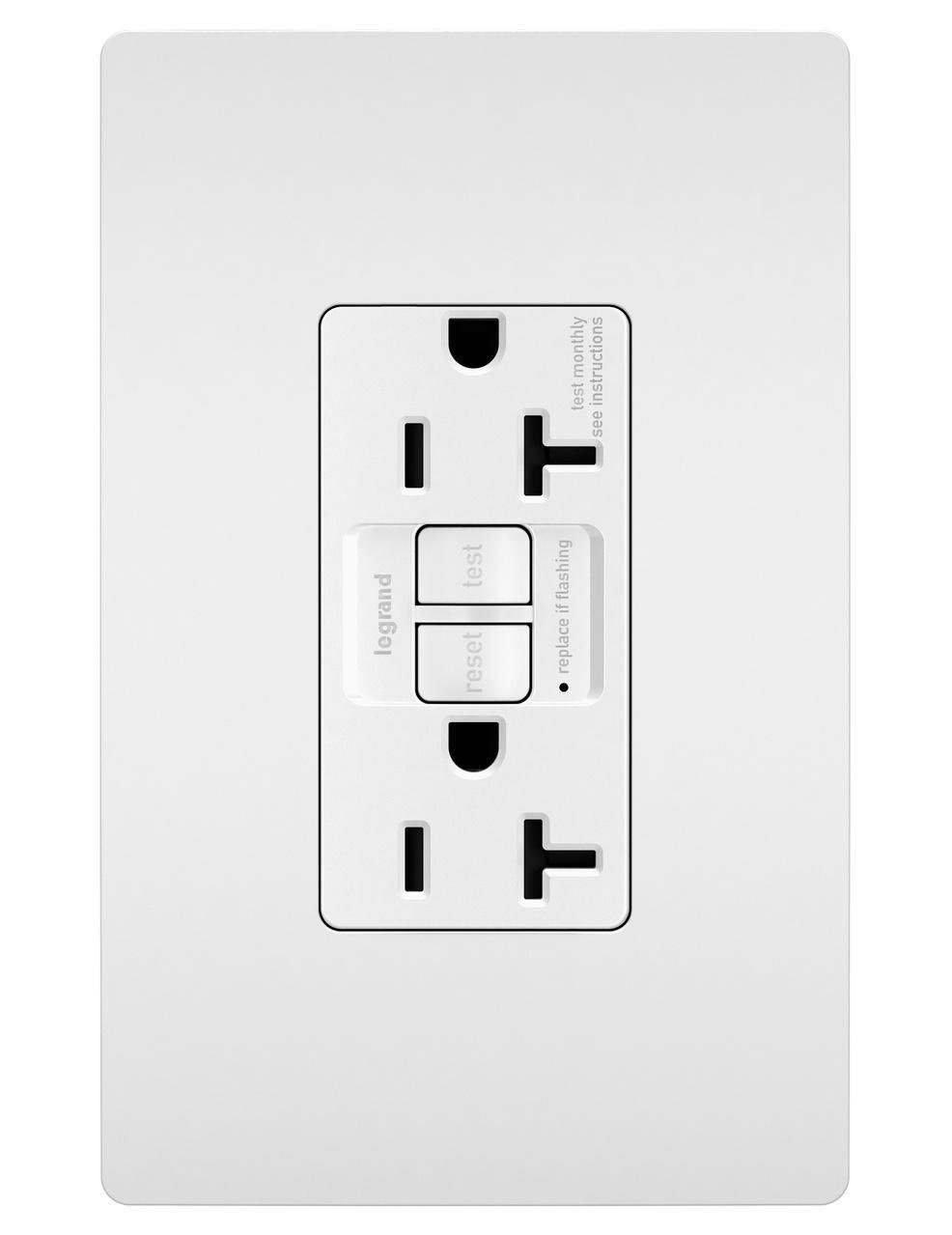Picture of PT2097-W - PlugTail® Specification Grade 20A Duplex Self-Test GFCI Receptacles with SafeLock® Protection, White