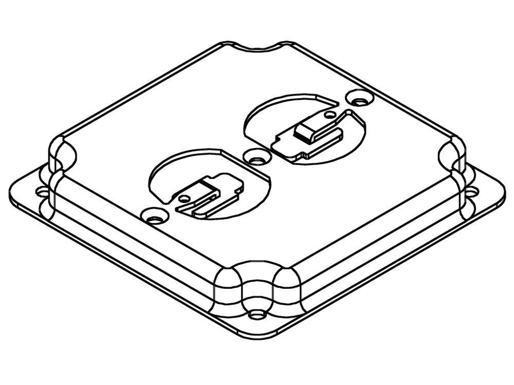 C3454 - 4" Square Industrial Surface Covers 1 Duplex Receptacle