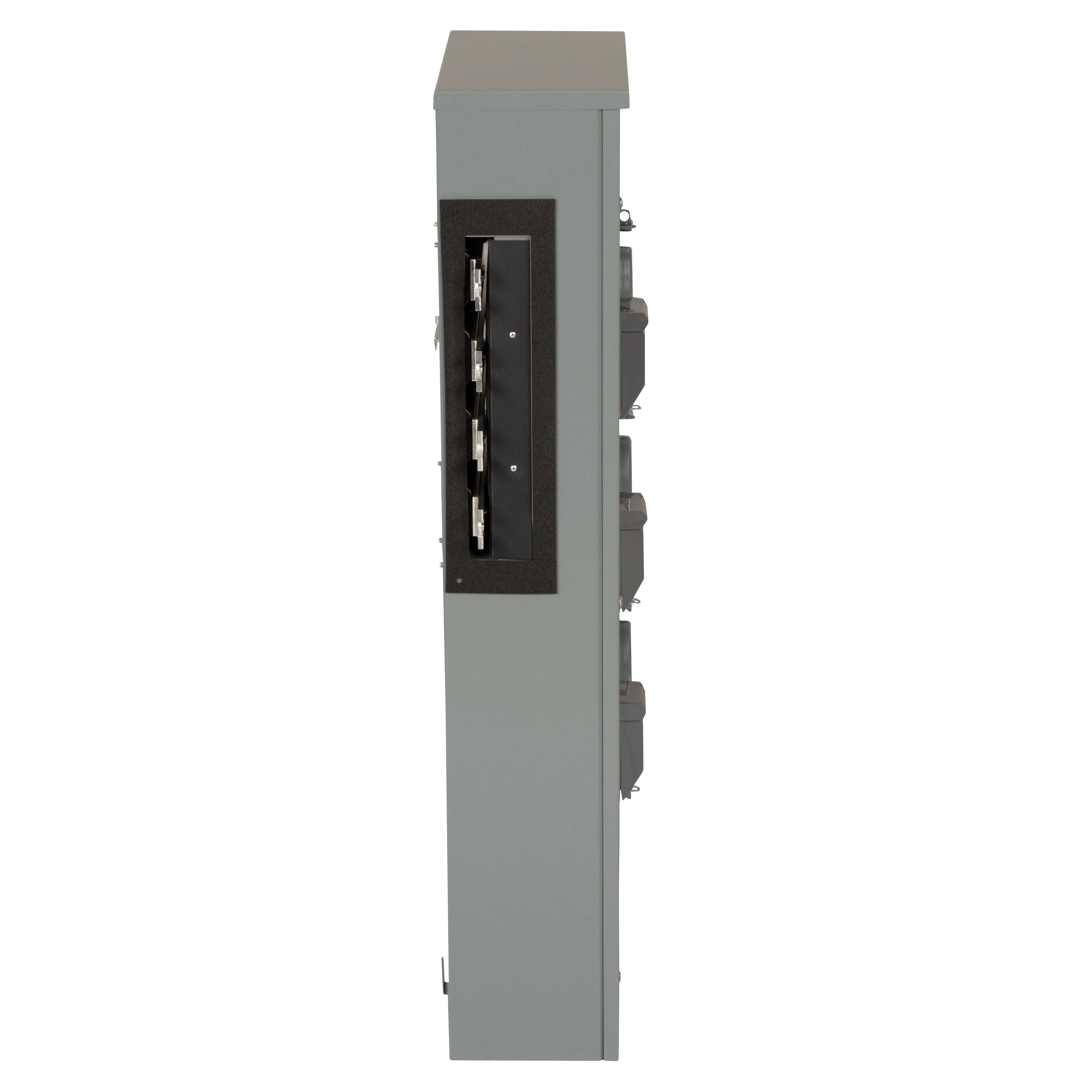 Picture of EZMR313225 - Branch unit, EZ Meter-Pak, 225A, 3 x 5 jaw sockets, 208Y/120VAC, no bypass, ringless, 800A Al busbar