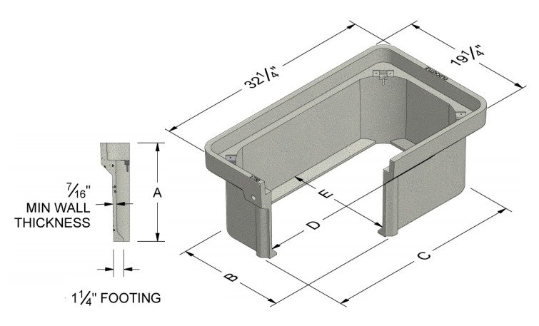PHA173018HE002X000 - Oldcastle Polymer 1730, Handhole 17x30x18, tier 15
