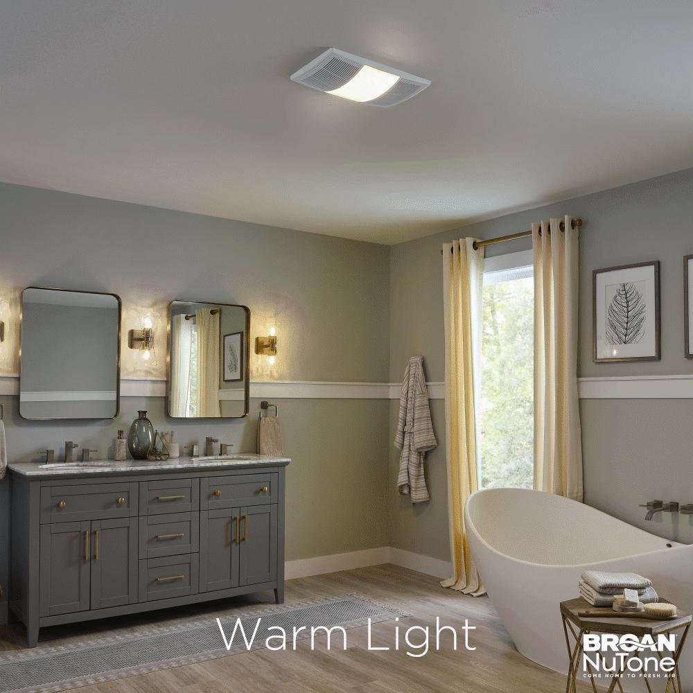 Picture of BHFLED110 - PowerHeat Series 110 CFM Ceiling Bathroom Exhaust Fan with Heater and CCT LED Lighting