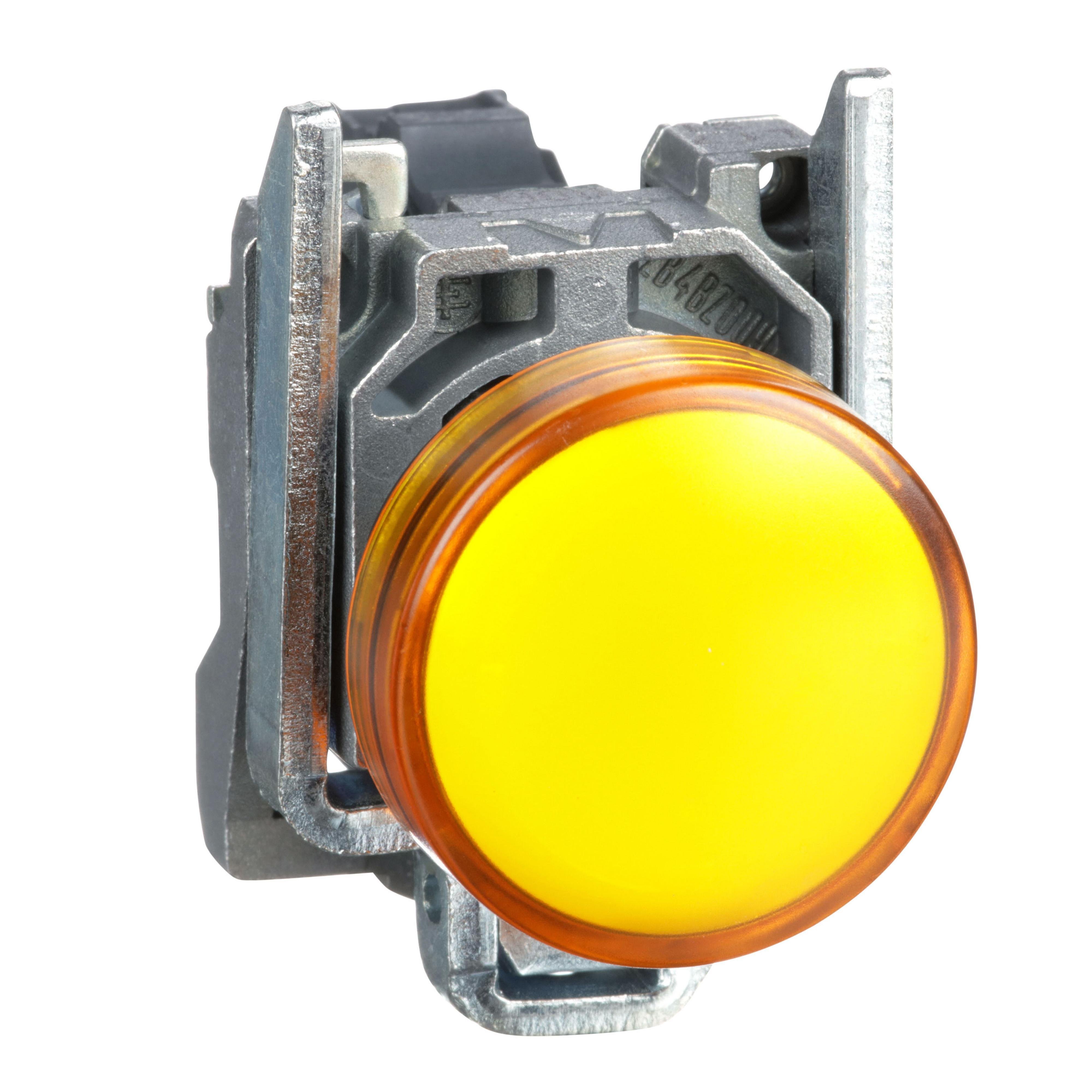 Picture of XB4BVG5 - Pilot light, Harmony XB4,metal, orange, 22mm, universal LED, plain lens, 110…120V AC