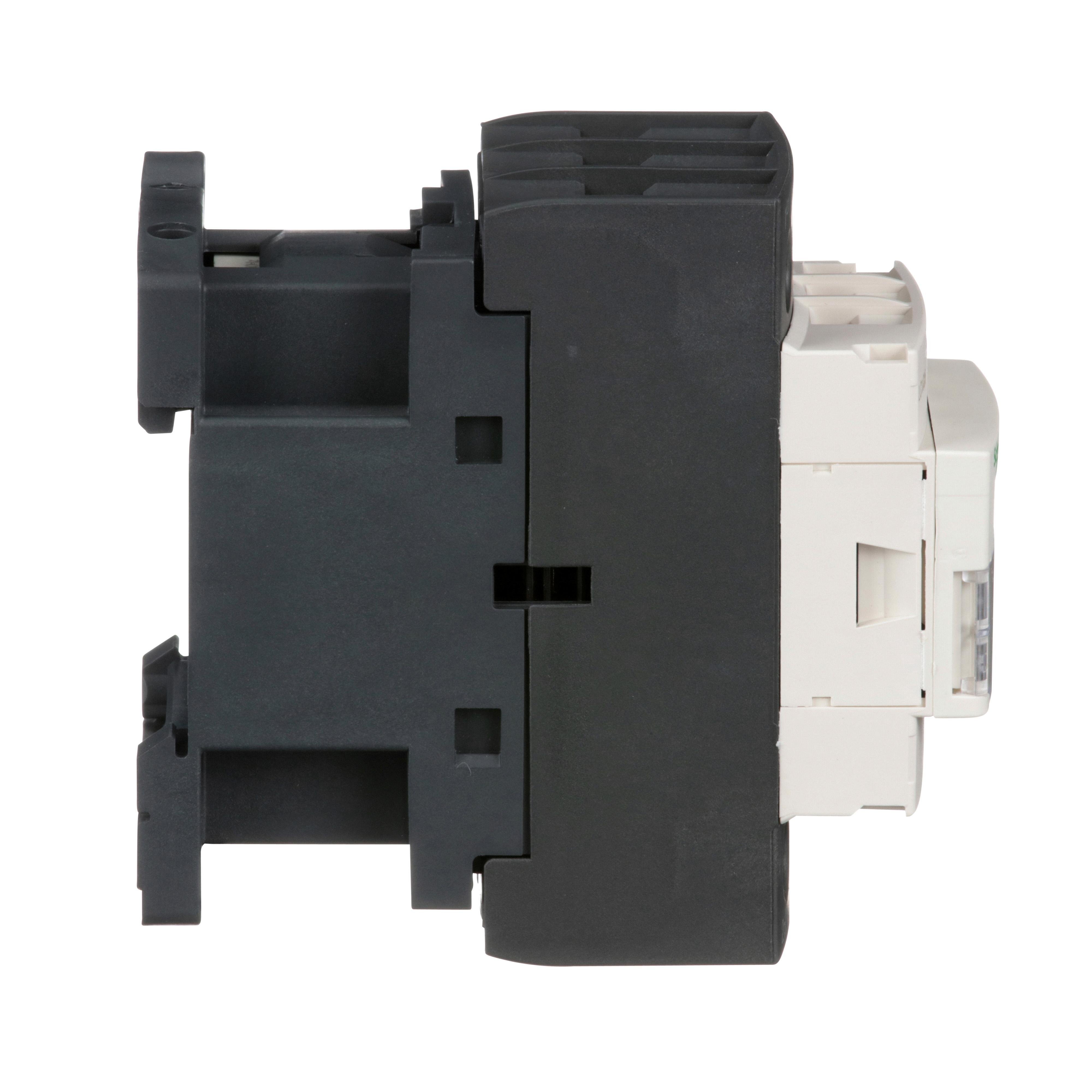 Picture of LC1D25G7 - IEC contactor, TeSys Deca, nonreversing, 25A, 15HP at 480VAC, up to 100kA SCCR, 3 phase, 3 NO, 120VAC 50/60Hz coil, open