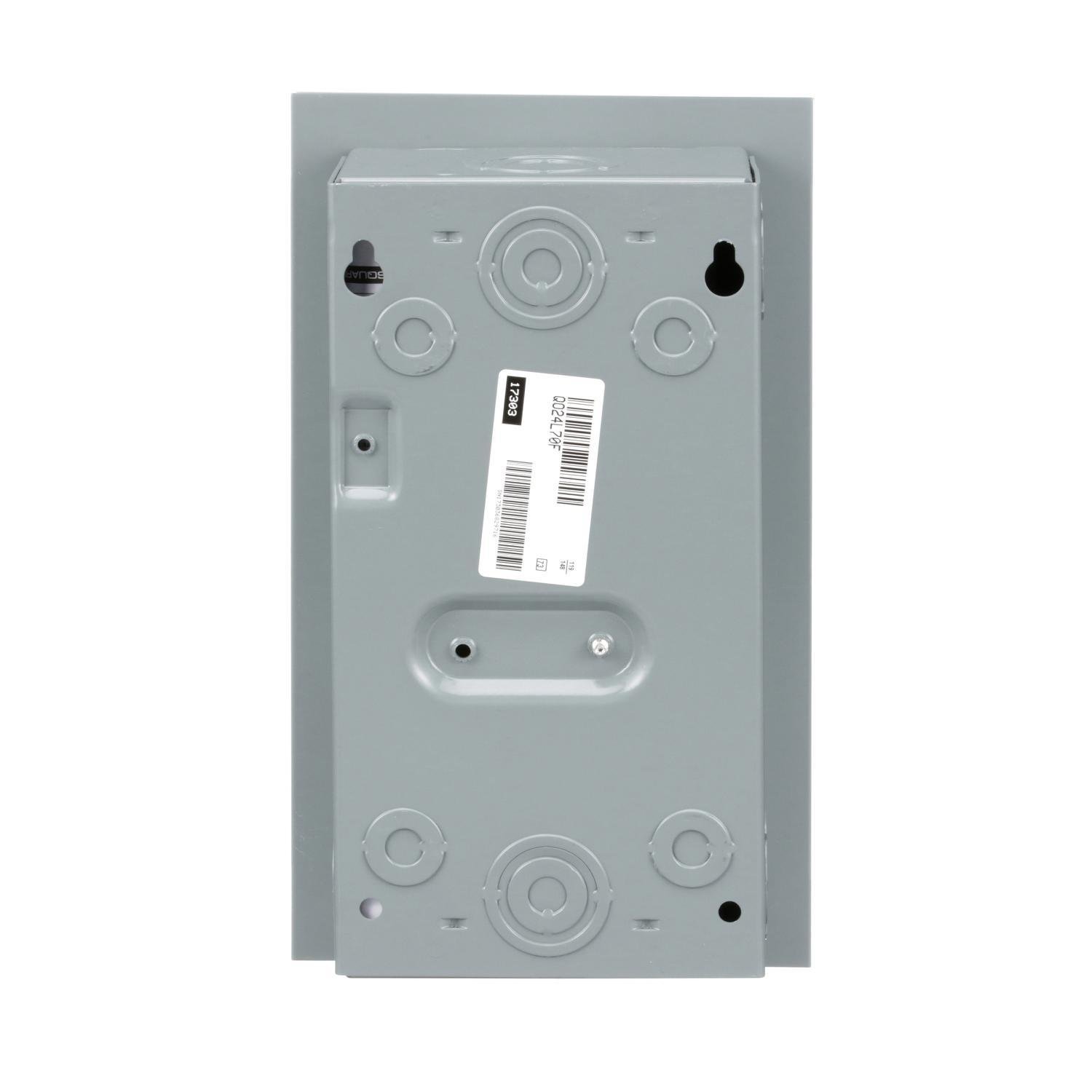 Picture of QO24L70F - Load center, QO, 1 phase, 2 spaces, 4 circuits, 70A fixed main lugs, NEMA1, flush cover