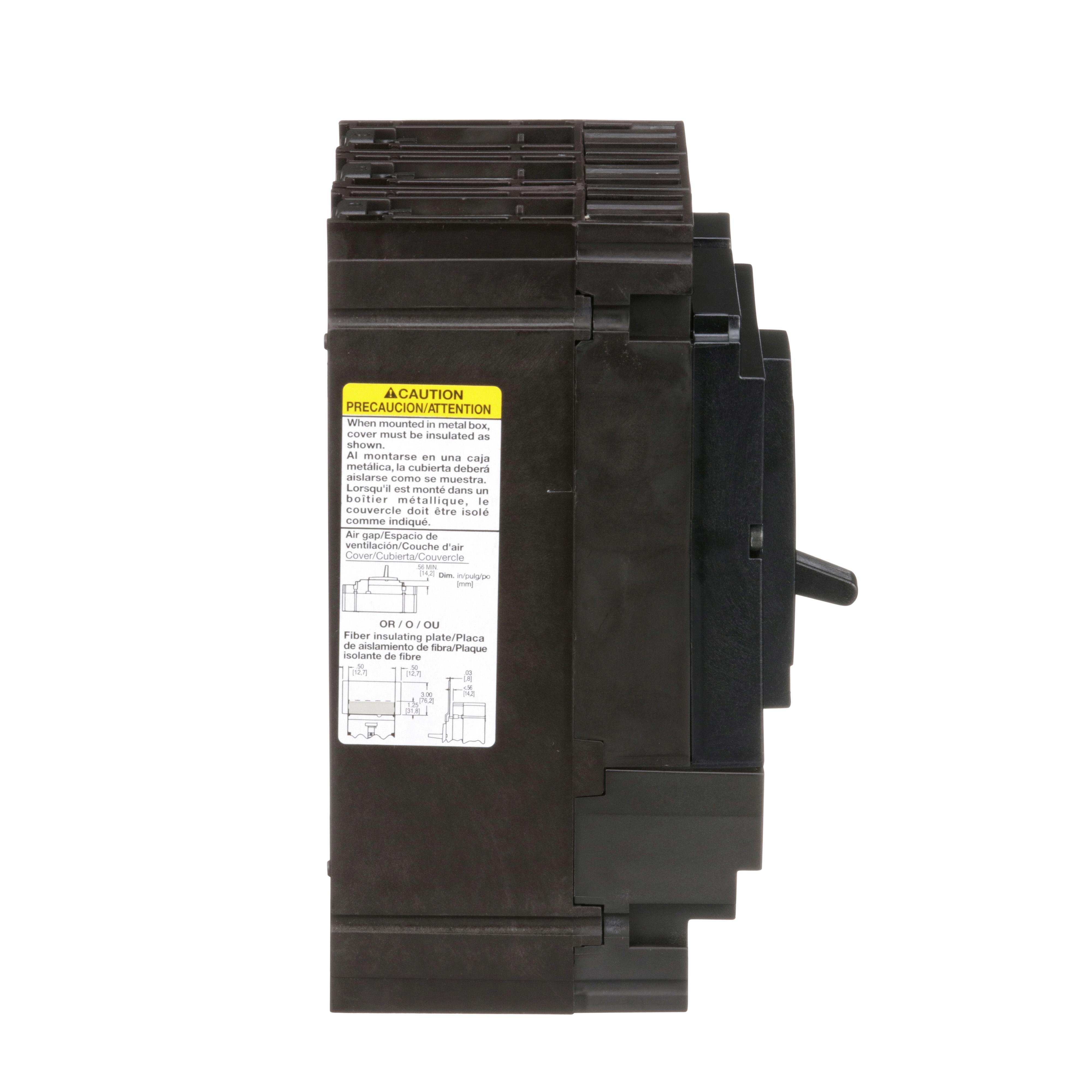 Picture of HGL36150 - Circuit breaker, PowerPacT H, 150A, 3 pole, 600VAC, 18kA, lugs, thermal magnetic, 80%