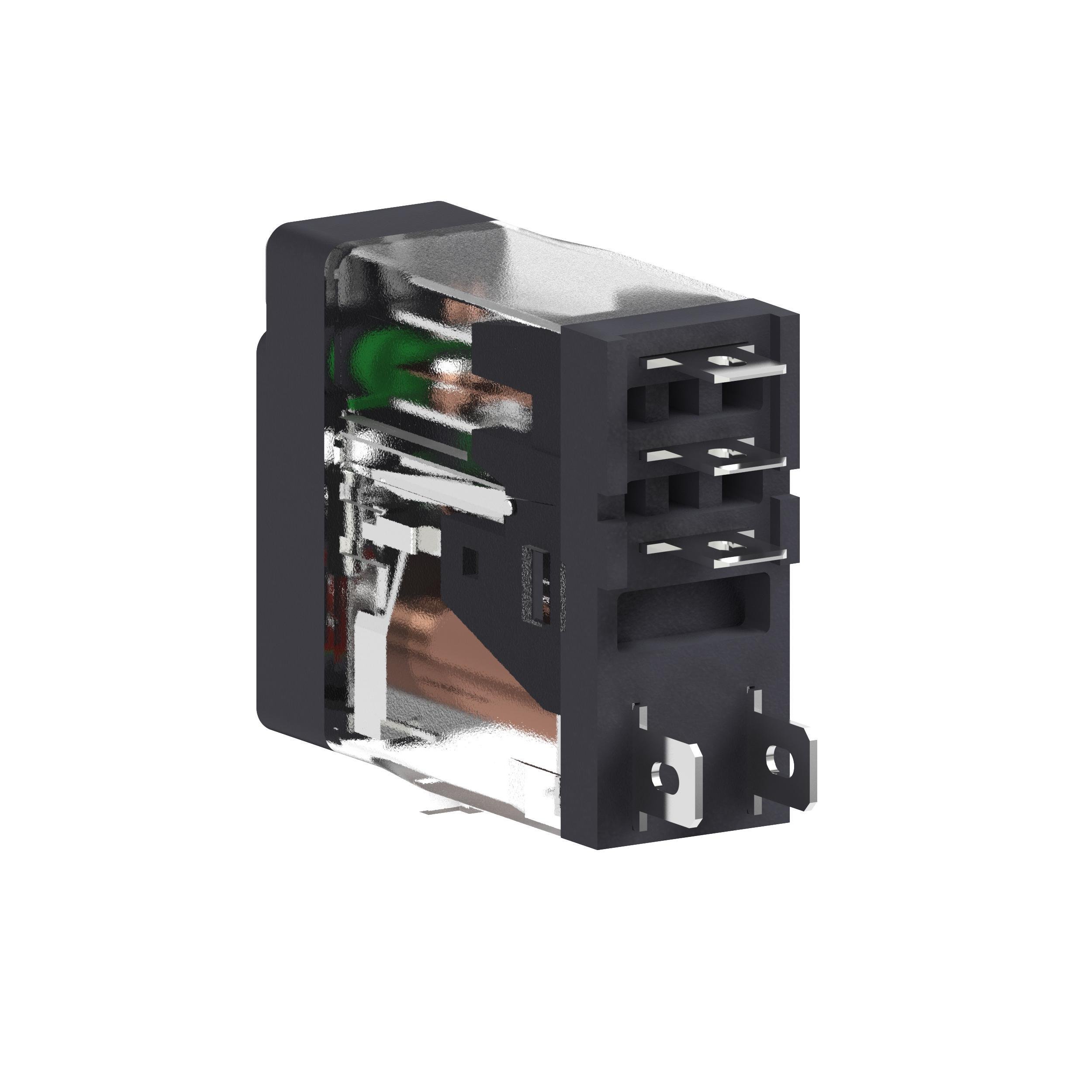 Picture of RXG12F7 - interface plug in relay, Harmony Electromechanical Relays, 10A, 1CO, with LED, lockable test but to n, 120V AC