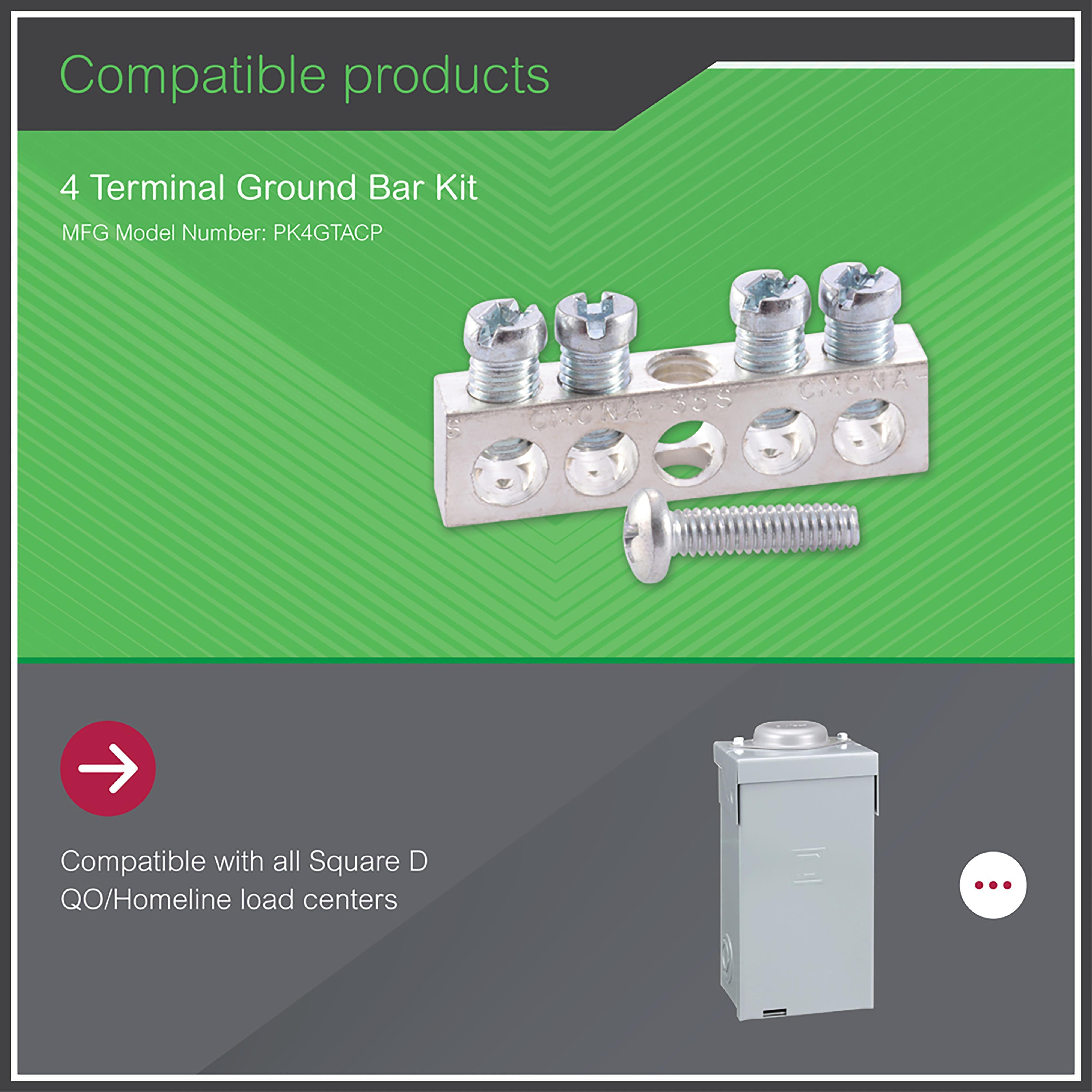 Picture of PK4GTA - Load center accessory, QO/Homeline, ground bar kit, 4 terminals
