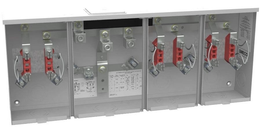 U1253-X-K3 - 4 Terminal Ringless Large Closing Plate 3 Position Single Connector 4-600kcmil