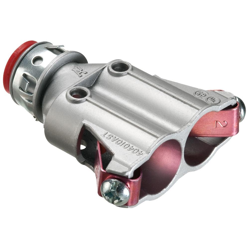 404010AST - Duplex zinc die-cast, 3/8" Knockout MC cable connector