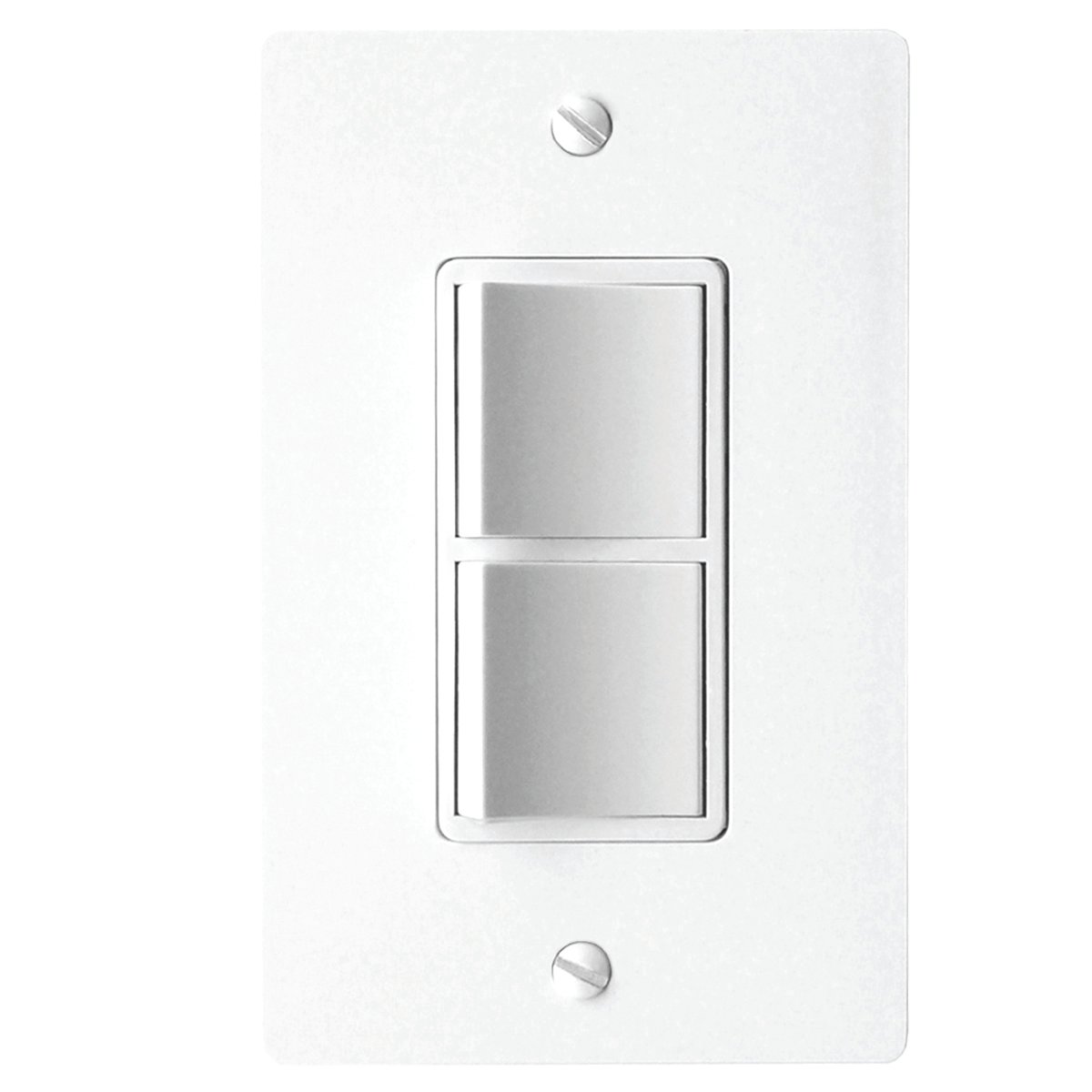 FV-WCSW21-W - EcoSwitch 2 Function On/Off Wall Switch, Control Ventilation Fan/Light, White Colored Switches and Wall Plate