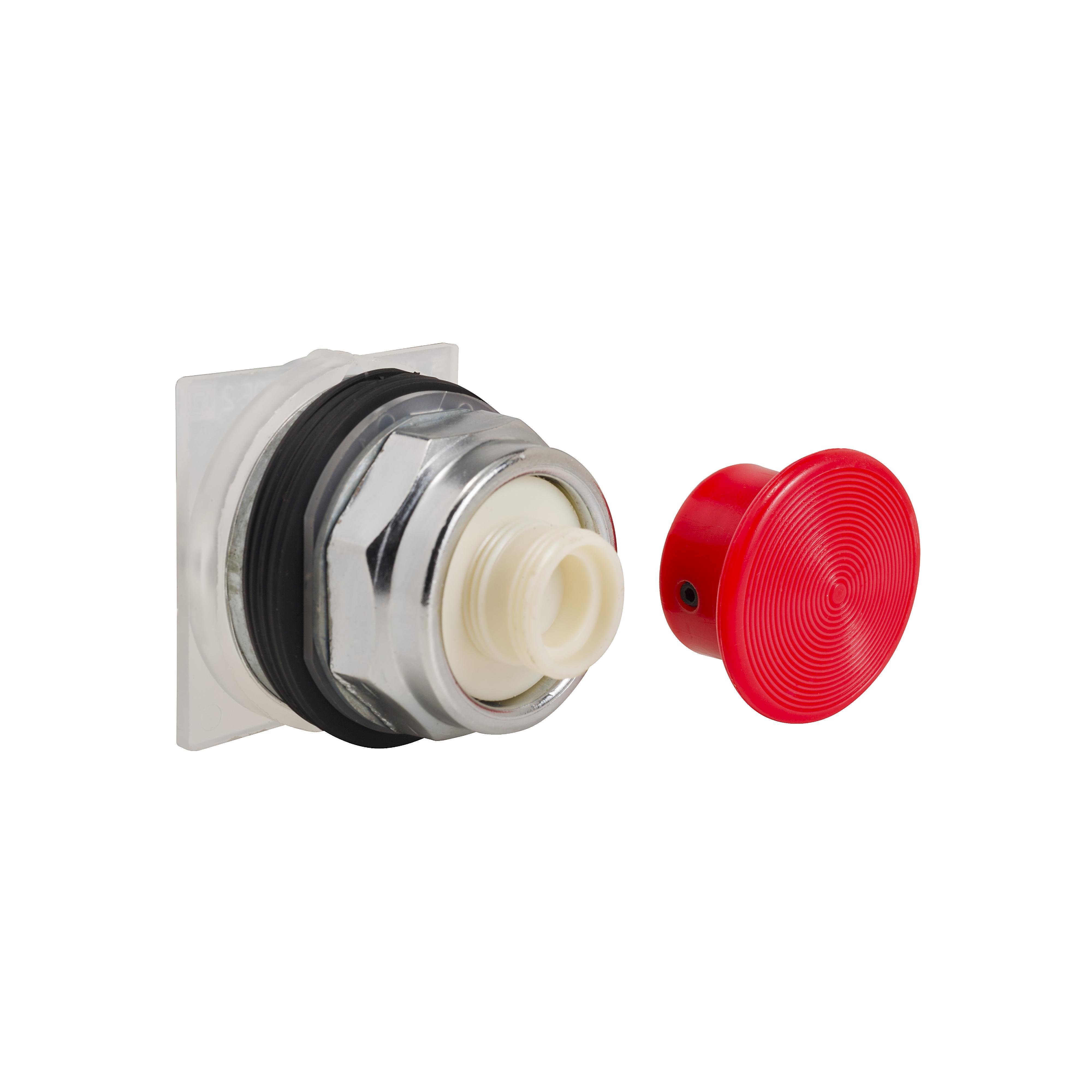 9001KR24R - Head for spring return push button, Harmony 9001K, metal, mushroom 35mm, red, 30mm
