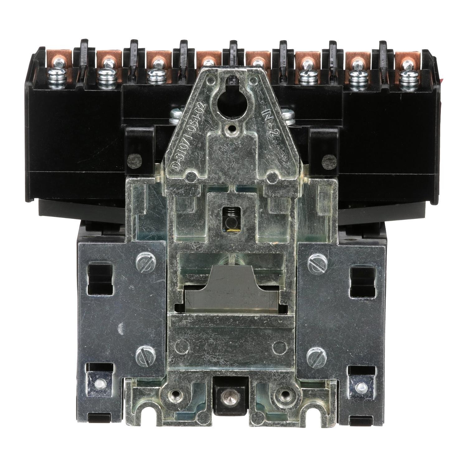 Picture of 8903LO1000V02 - Contactor, Type L, multipole lighting, electrically held, 30A, 10 pole, 600V, 110/120VAC 50/60Hz coil, open style [TAA]