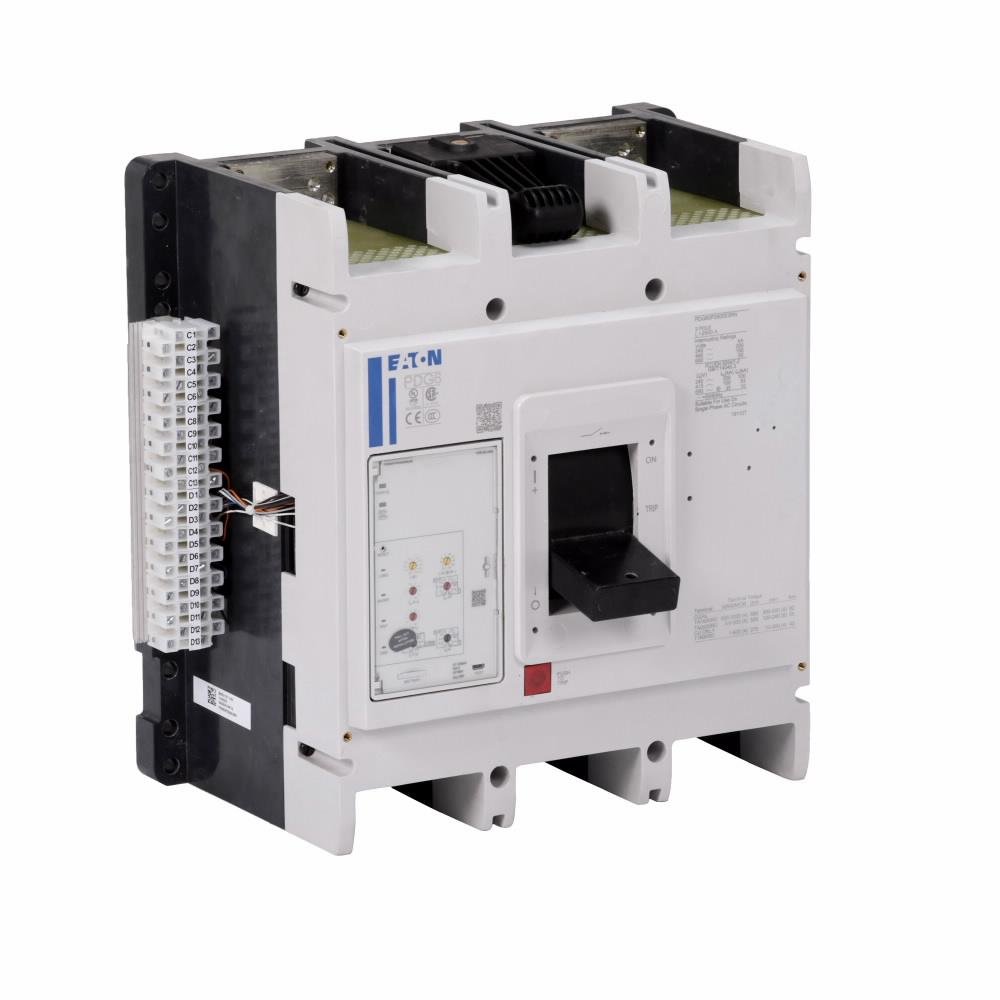 PDG62N1600E3XM - Eaton Power Defense molded case circuit breaker, Globally Rated, Frame 6, Two Pole, 1600A, 85kA/480V, PXR20 LSIG w/ CAM Link, ZSI & Relays, No Terminals (Metric Tapped Conductors)