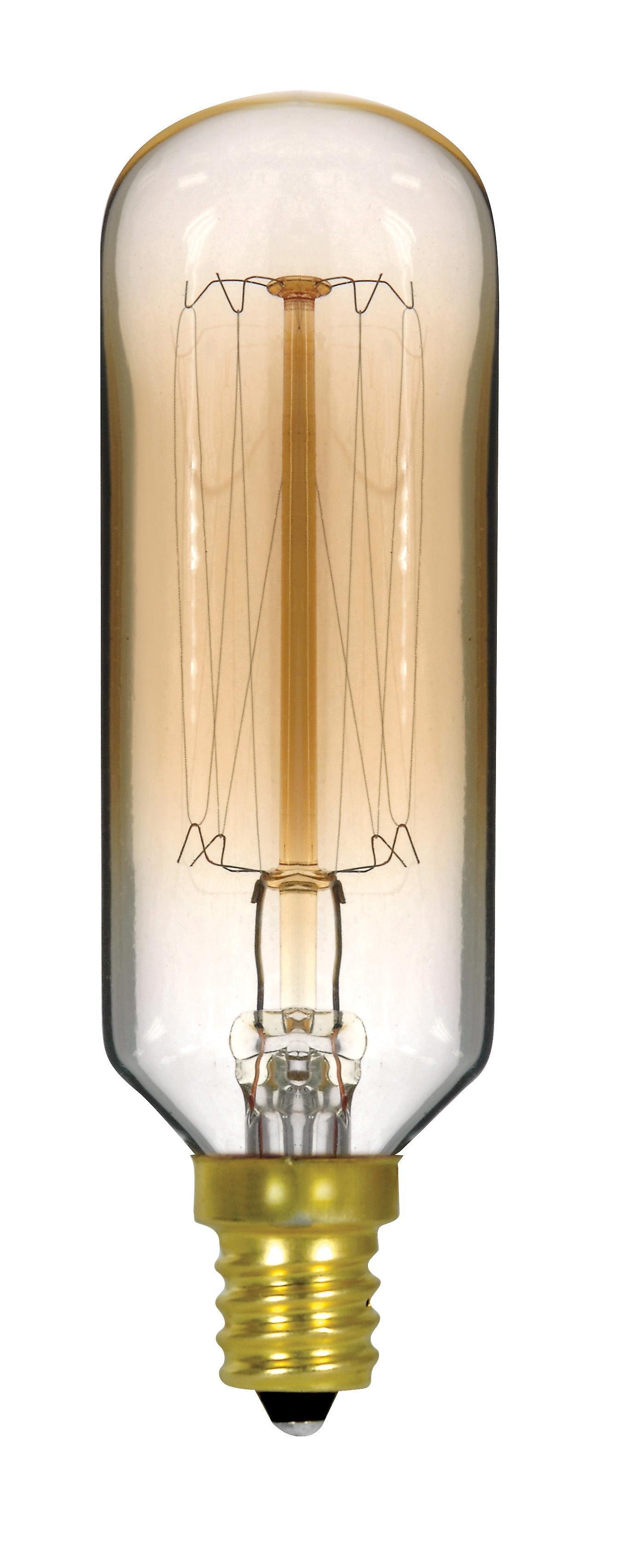 S2420 - 40 Watt T9 Incandescent - Clear Gold - 3000 Average rated hours - 160 Lumens - Candelabra base - 120 Volt