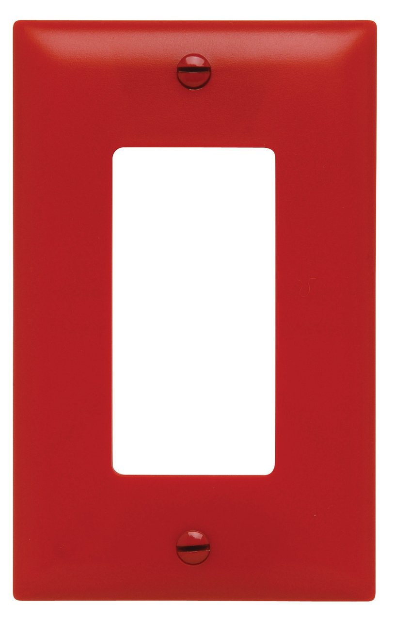 Picture of TP26-RED - TradeMaster® 1-Gang Nylon Wall Plate, 1 Decorator Opening, Red