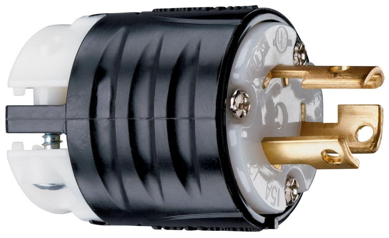 PSL515-P - 15A NEMA L515 Plug - Black Back, White Front Body