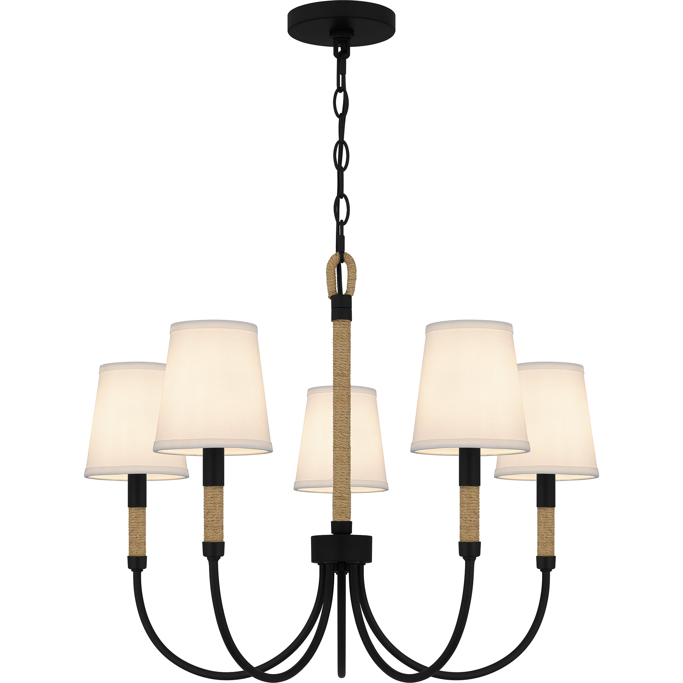 BYL5025MBK - 5 Light Chandelier,  Matte Black