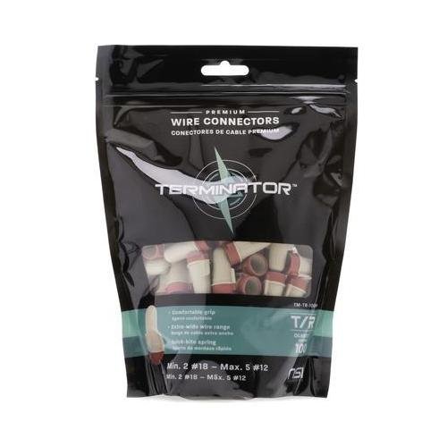 TM-TR-100P - Premium Wire Connectors in Tan & Red rated for 18-12 AWG |100 Pack