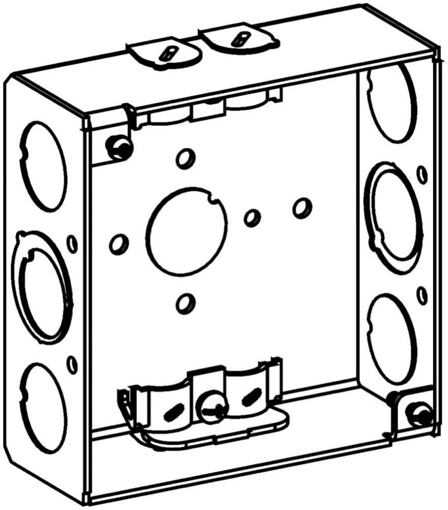 4SB-NM - 1-1/2" DEEP, 4" SQUARE (4S) BOX WELDED WITH NM CLAMPS
