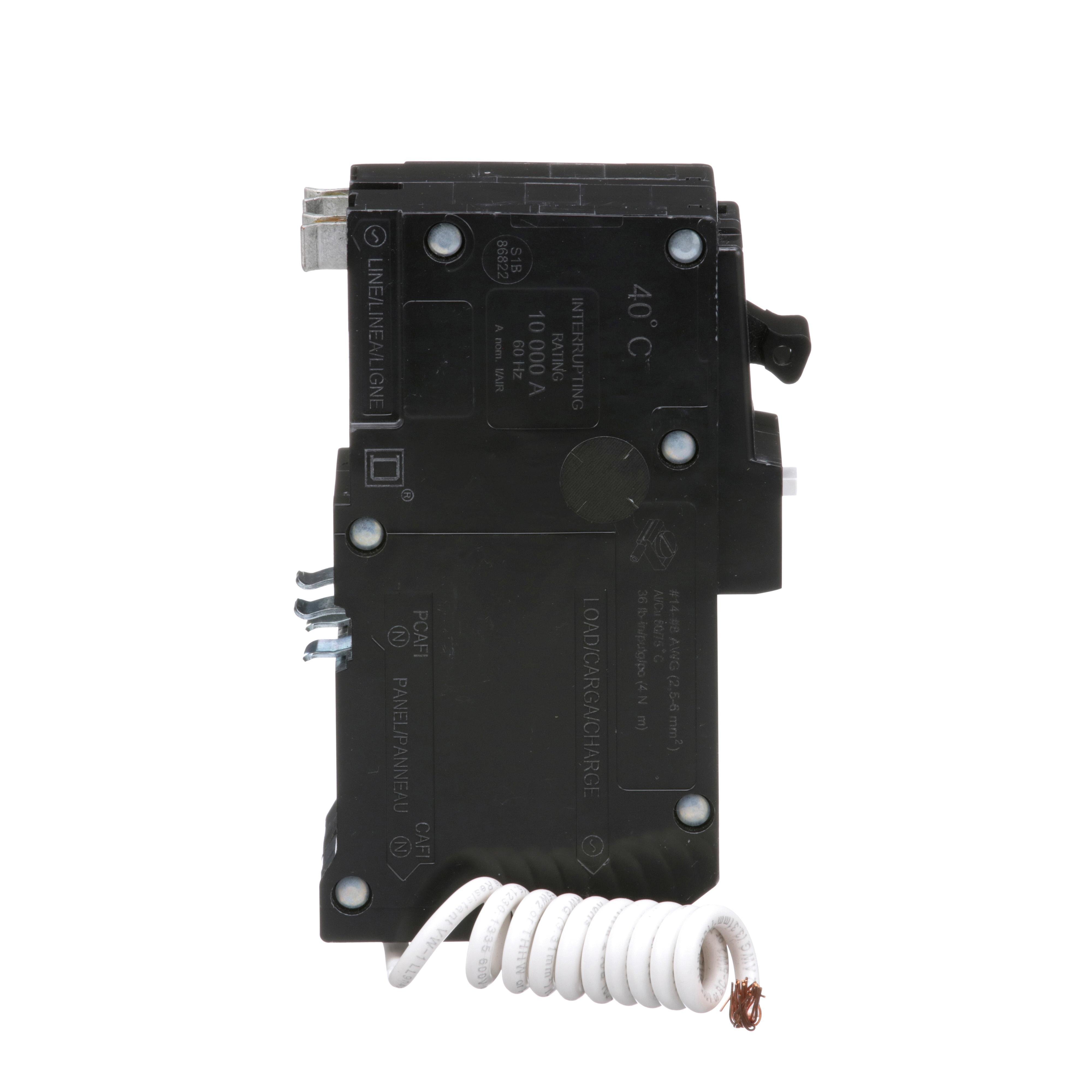 Picture of QO220CAFI - [TAA] Mini circuit breaker, QO, 20A, 2 pole, 120/240VAC, 10kA, plug in, combo ARC fault, pigtail