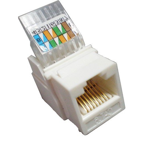 Cat6 (RJ-45) Unshielded Keystone Jacks - Tooless White