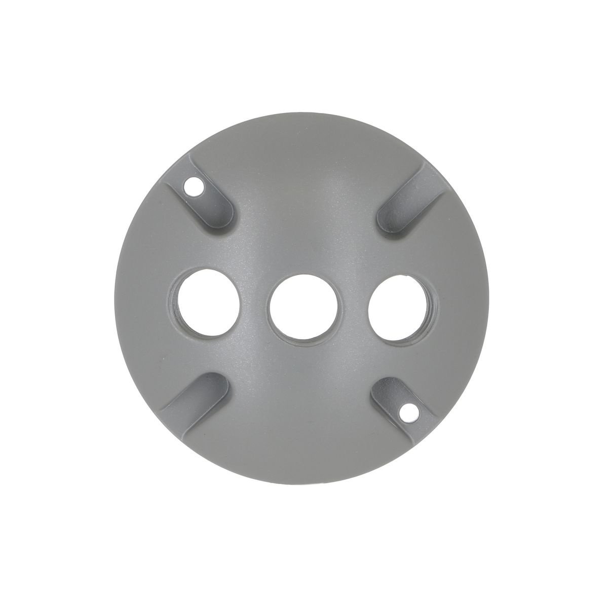 Picture of 5197-0 - Round Weatherproof Cluster Cover, Three 1/2 in. Threaded Outlets, Gray