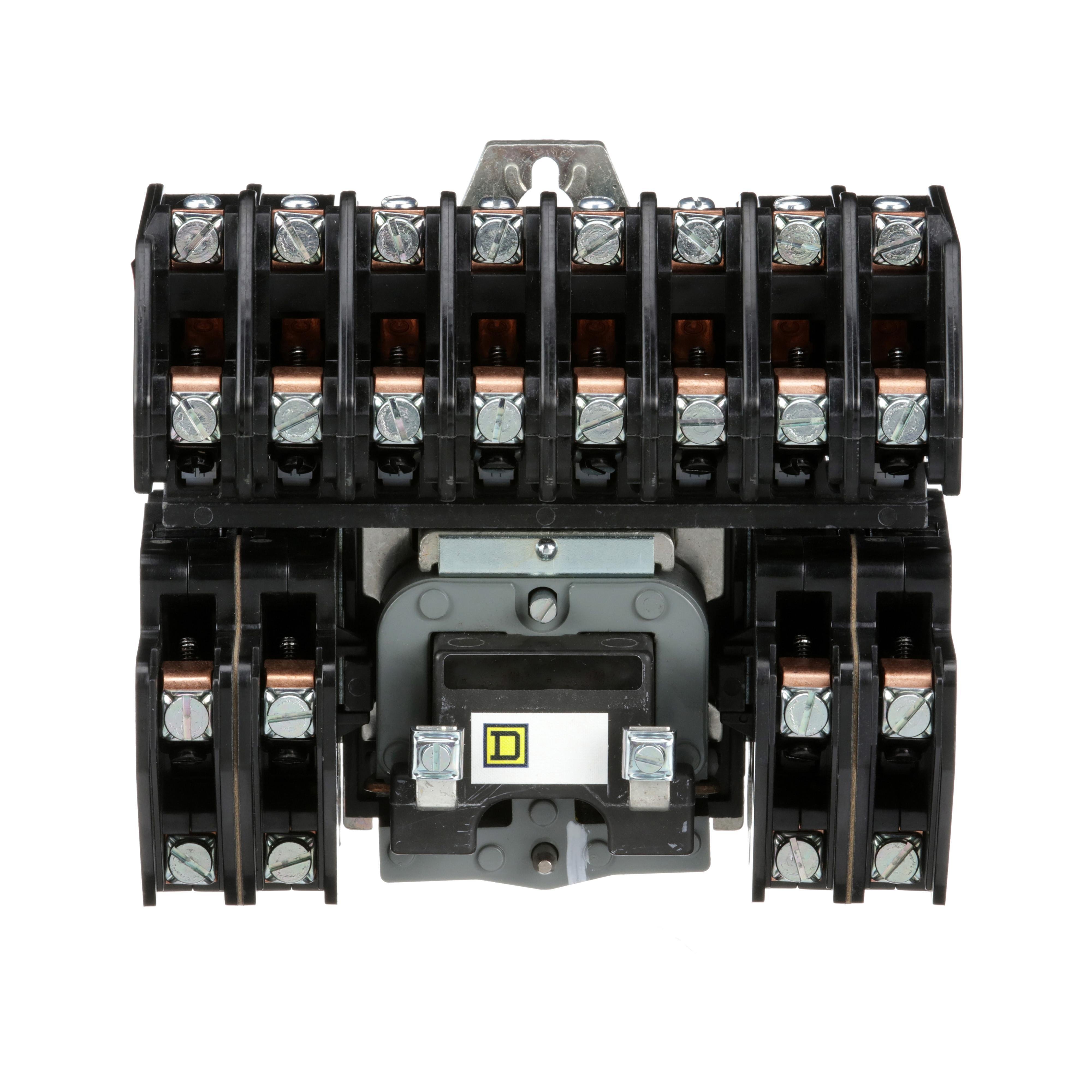 8903LO1200V04 - Contactor, Type L, multipole lighting, electrically held, 30A, 12 pole, 600V, 277VAC 60Hz coil, open style [TAA]