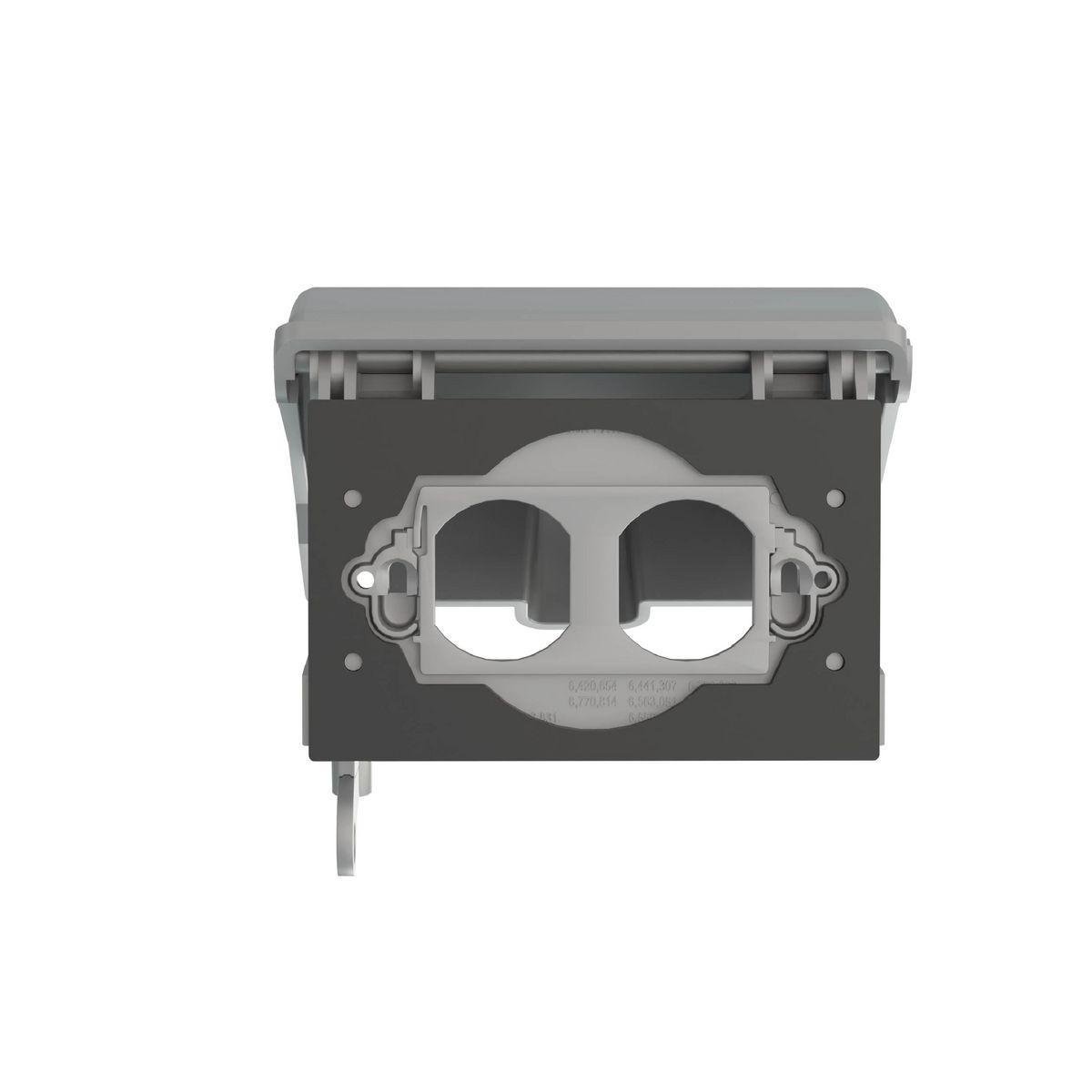 Picture of MX4380S - Single Gang Metal Low Profile While-In-Use Covers - Extra Duty Horizontal 8-in-1