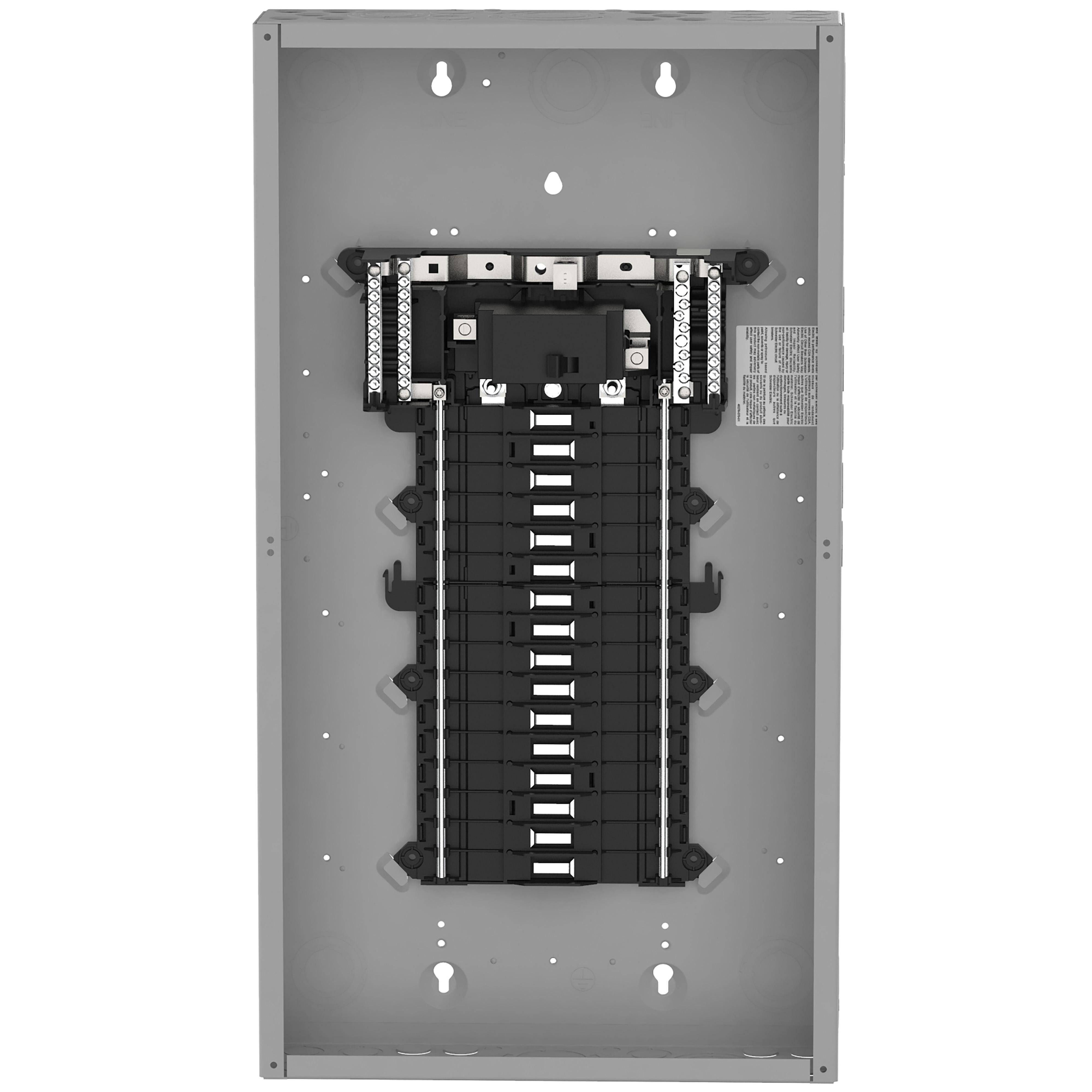 QO132M125P - Load center, QO, 1 phase, 32 spaces, 38 circuits, 125A convertible main breaker, PoN, NEMA1