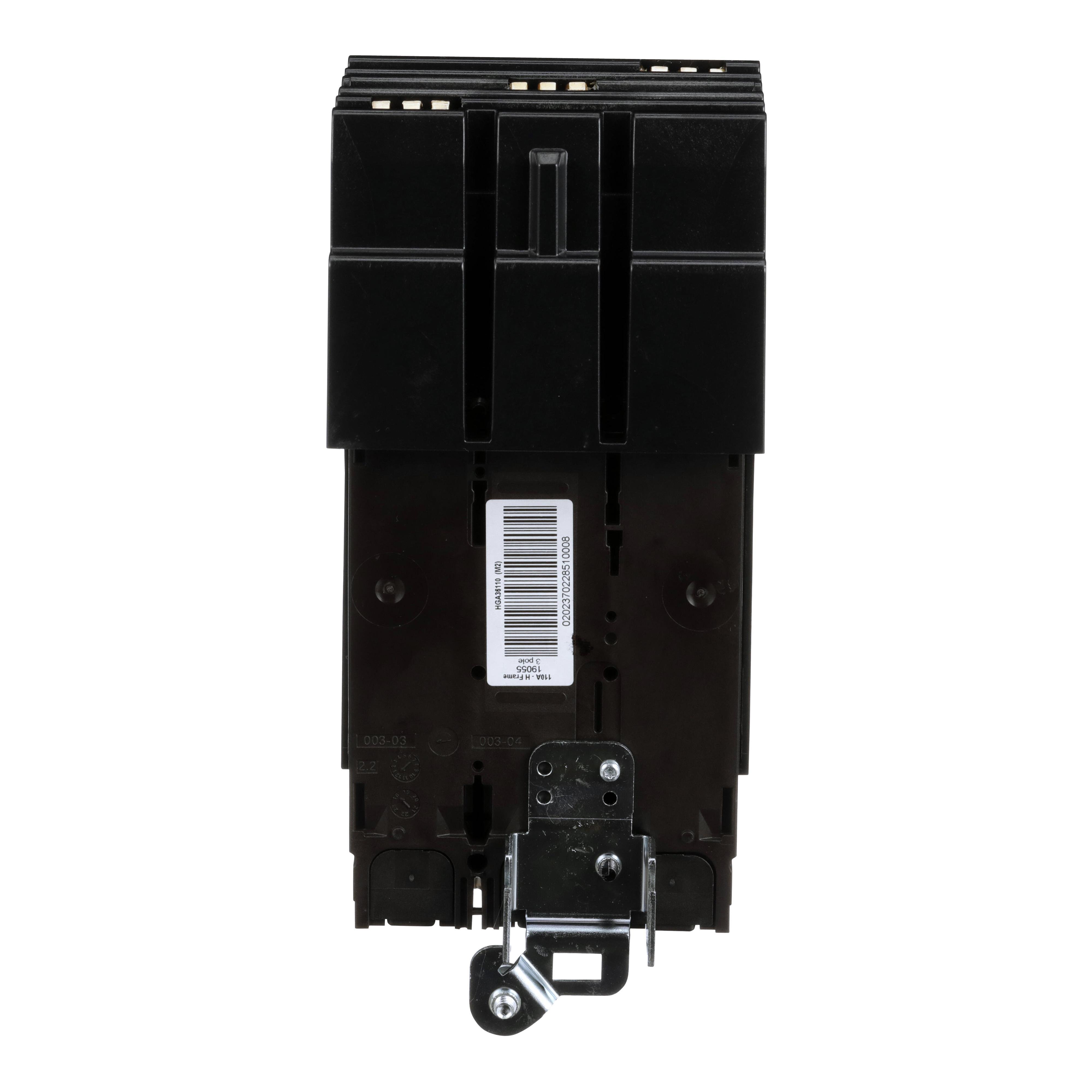 Picture of HGA36110 - Circuit breaker, PowerPacT H, 110A, 3 pole, 600VAC, 18kA, I-Line, thermal magnetic, 80%, ABC