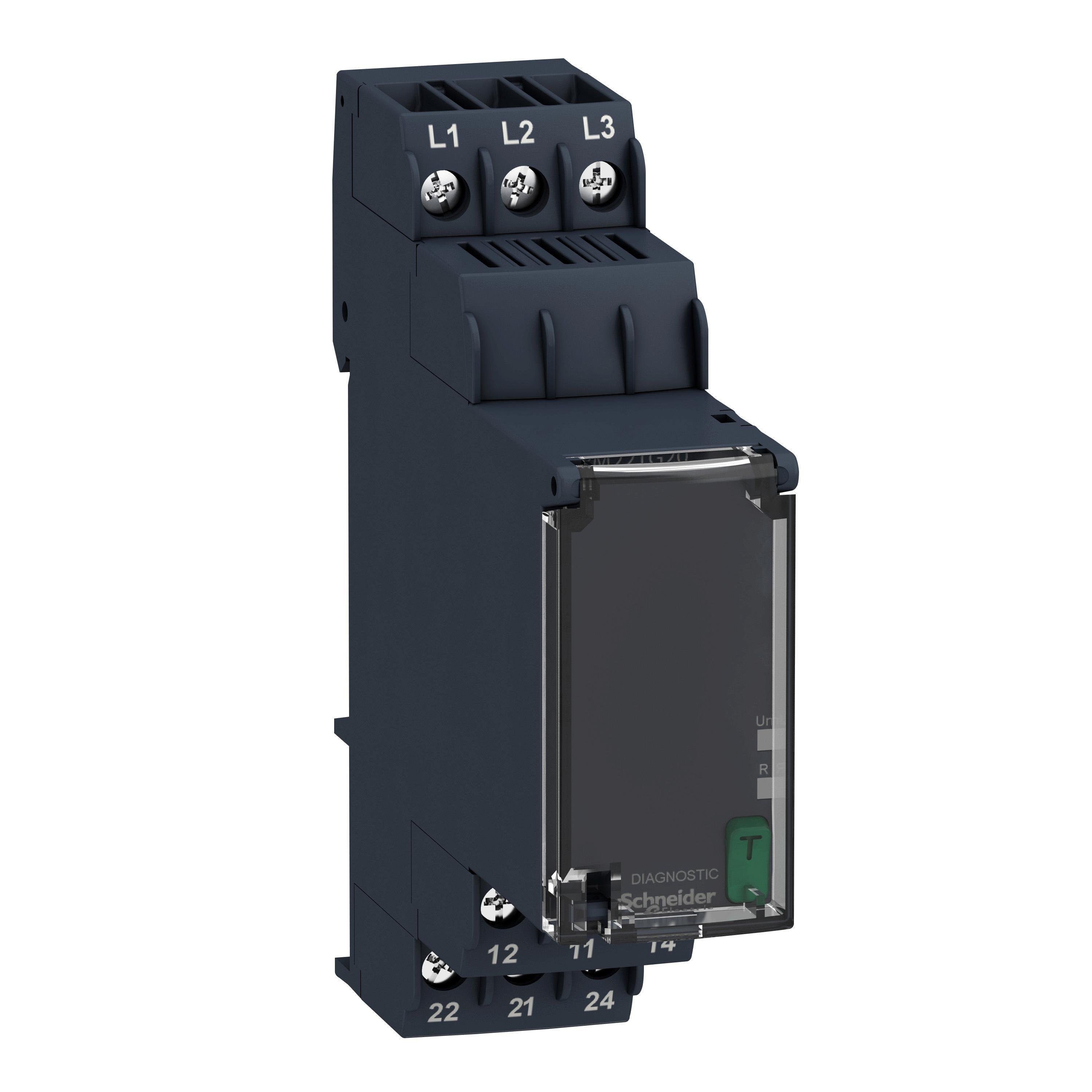 Picture of RM22TG20 - Harmony, Modular 3-phase supply control relay, 8A, 2 CO, 183…528VAC