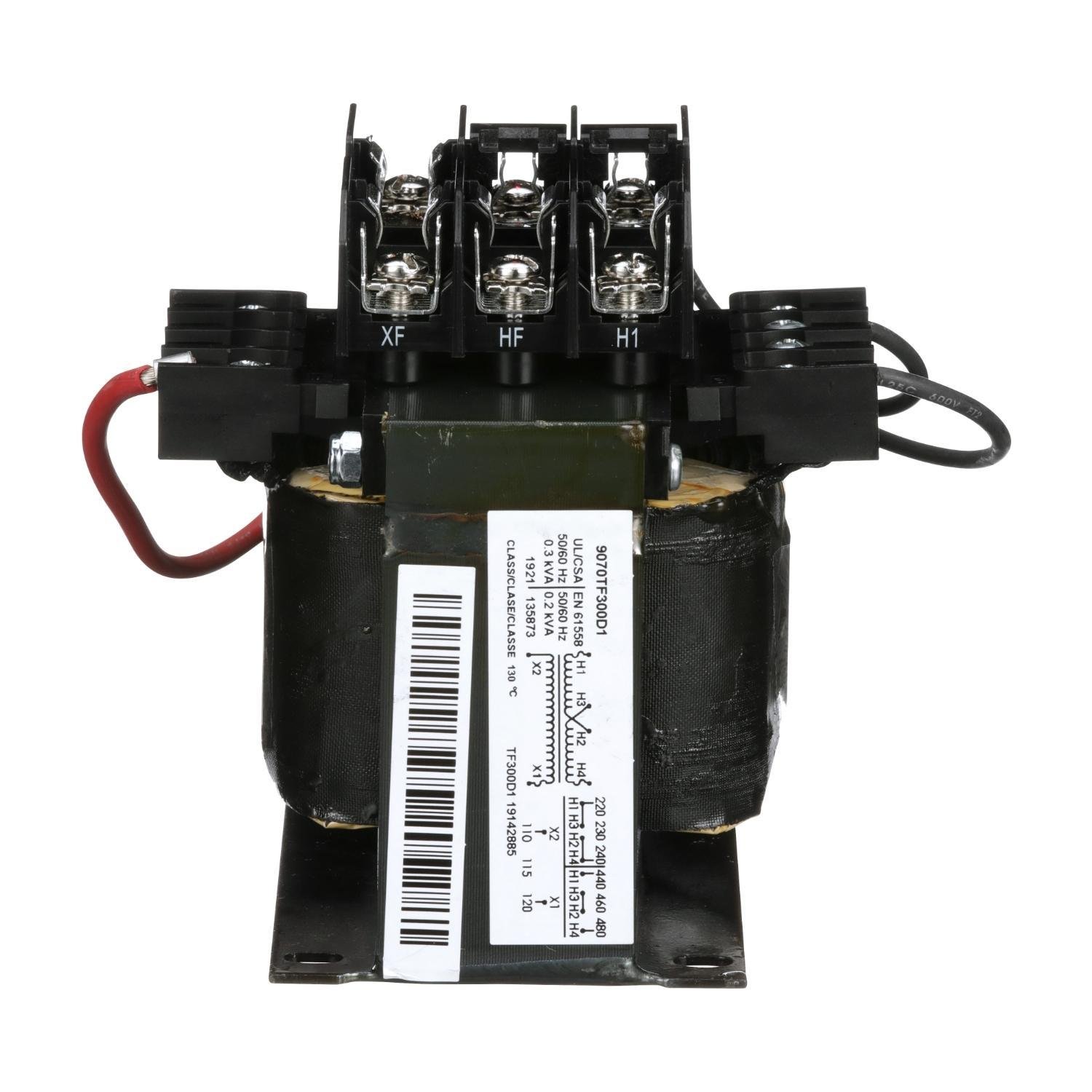 Picture of 9070TF300D1 - Industrial control transformer, Type TF, 1 phase, 300VA, 240x480V primary, 120V secondary, 50/60Hz