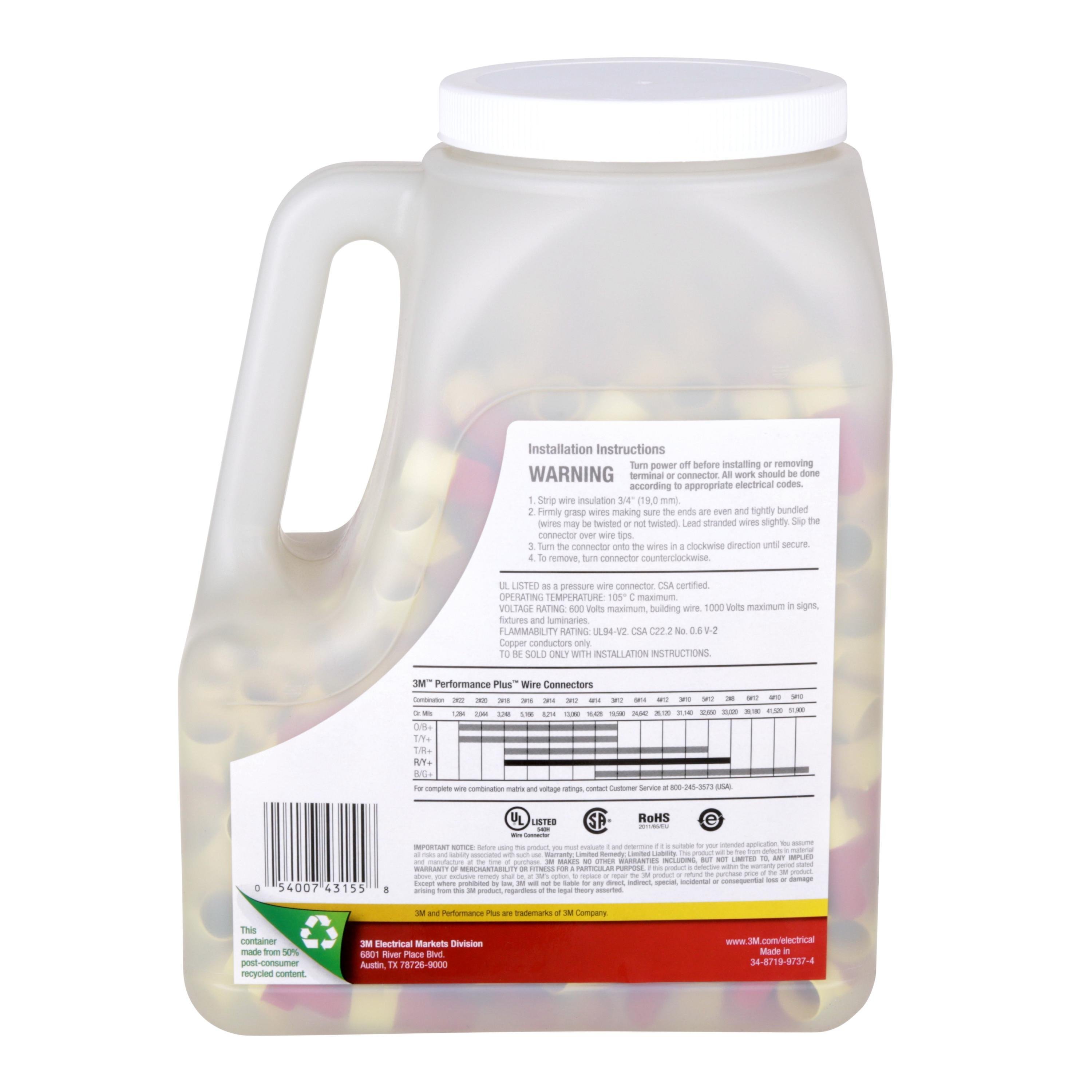 Picture of R/Y+JUG - 3M™ Performance Plus™ Wire Connector R/Y+JUG, 500 per Jug