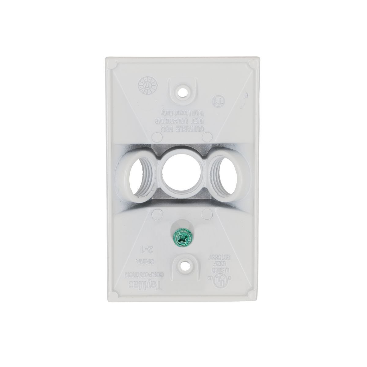 Picture of 5189-1 - 1-Gang Weatherproof Cluster Cover, Three 1/2 in. Threaded Outlets, White