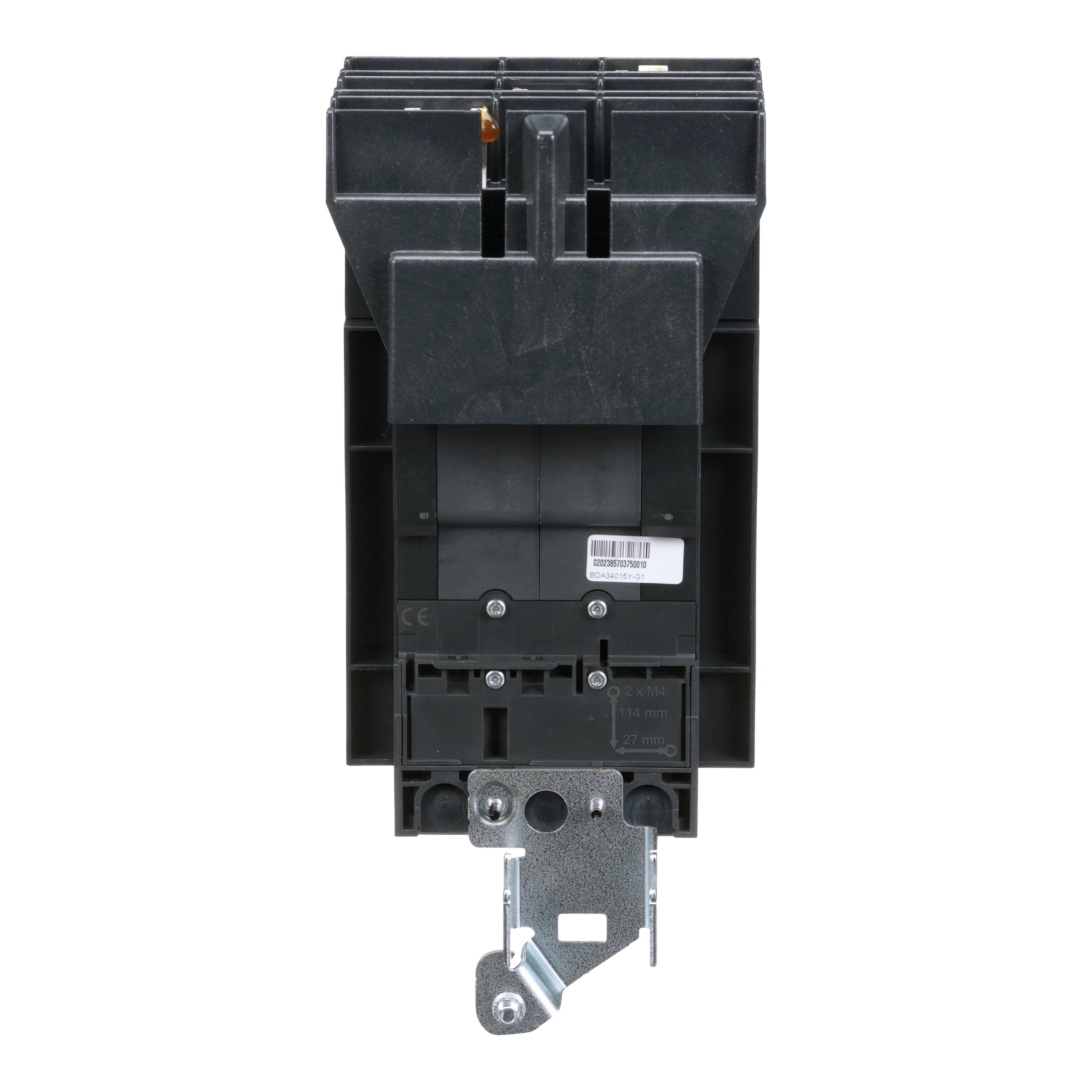 Picture of BDA34015Y - Circuit breaker, PowerPacT B, 15A, 3 pole, 480Y/277VAC, 18kA, I-Line, thermal magnetic, 80%, ABC