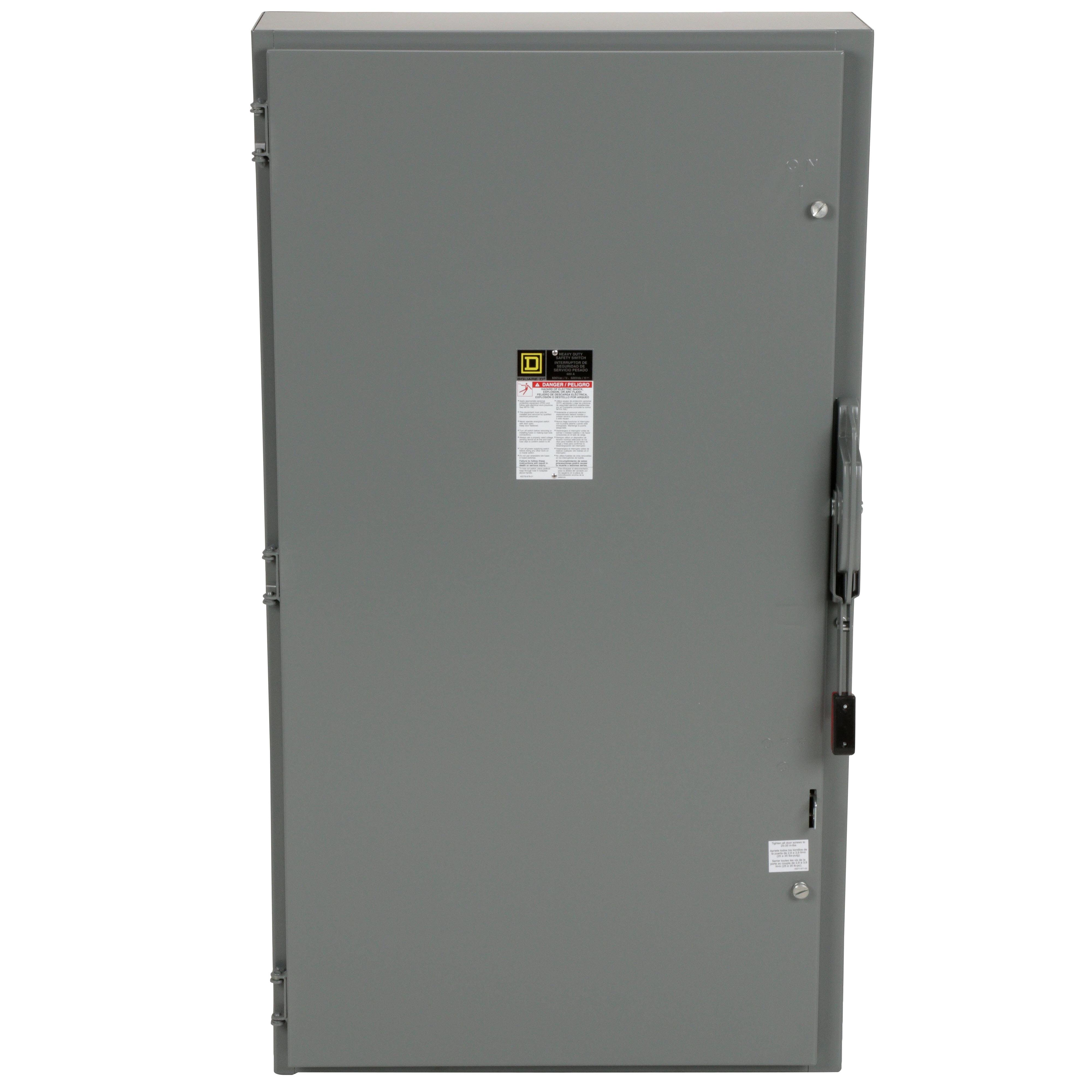 Picture of H366 - Safety switch, heavy duty, fusible, 600A, 3 wire, 3 pole, 500hp, 600VAC/DC, NEMA 1