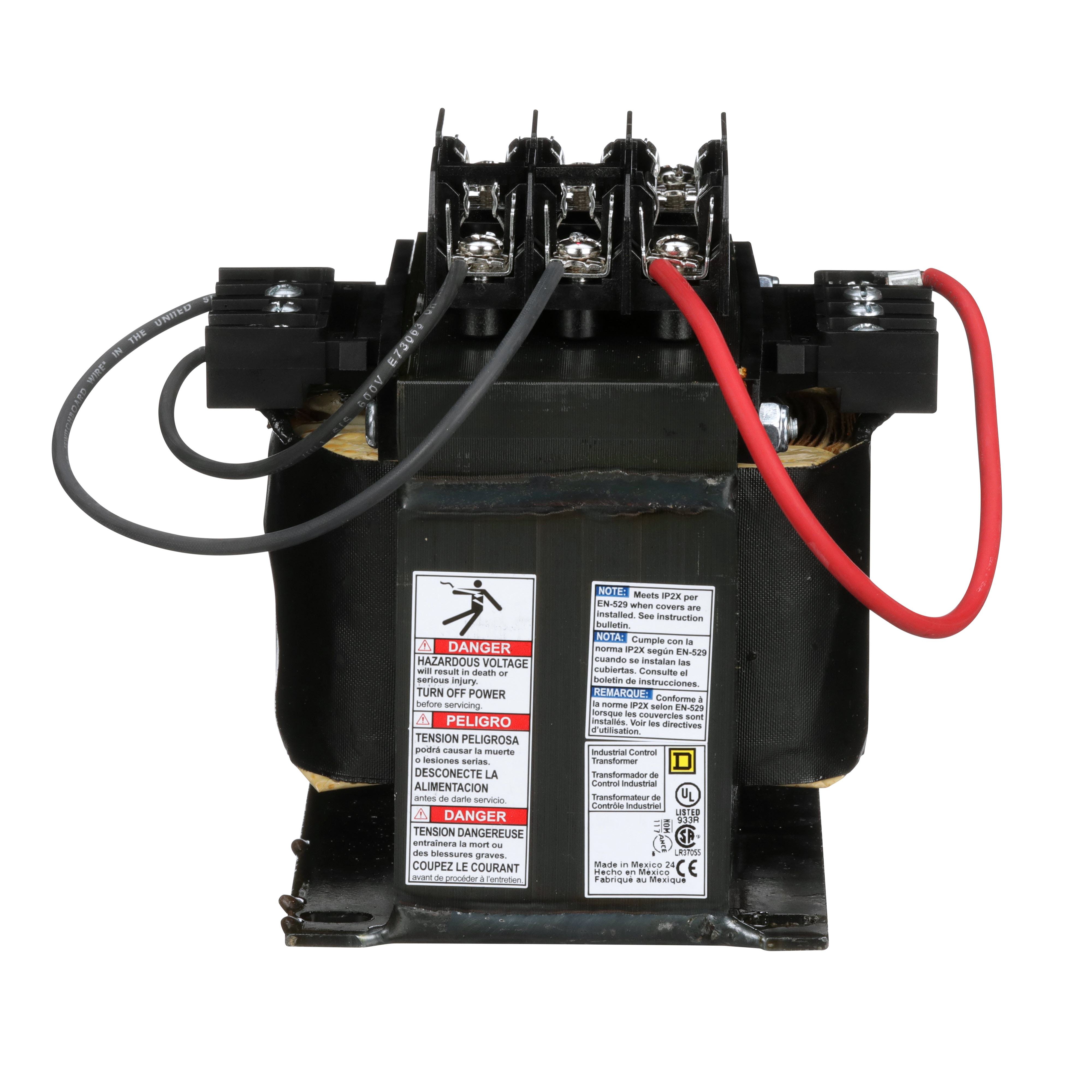 Picture of 9070TF500D20 - Industrial control transformer, Type TF, 1 phase, 500VA, 208/230/460V primary, 115V secondary, 50/60Hz