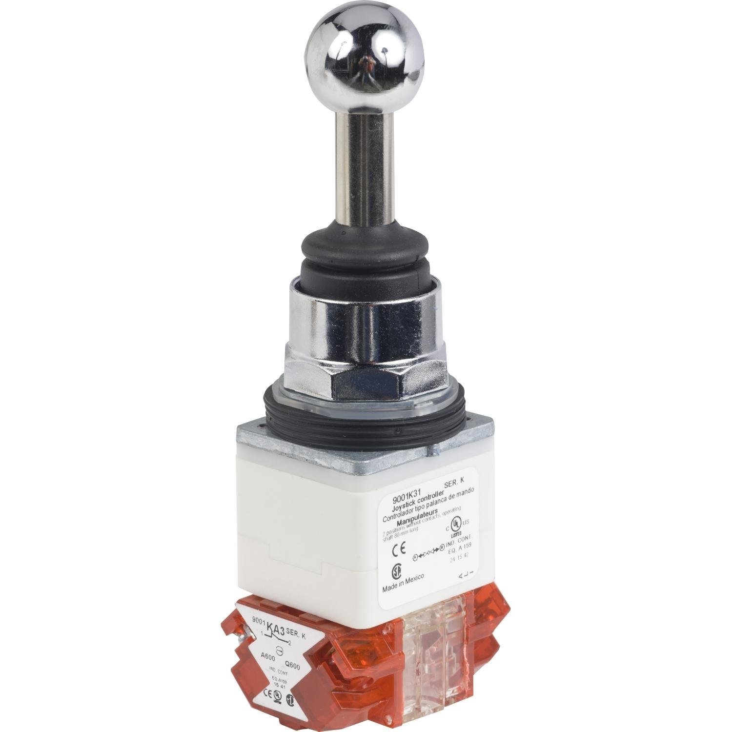 9001K31H8 - Joystick controller, Harmony 9001K, metal, 30mm, 2 directions, spring return to center, 2 NC