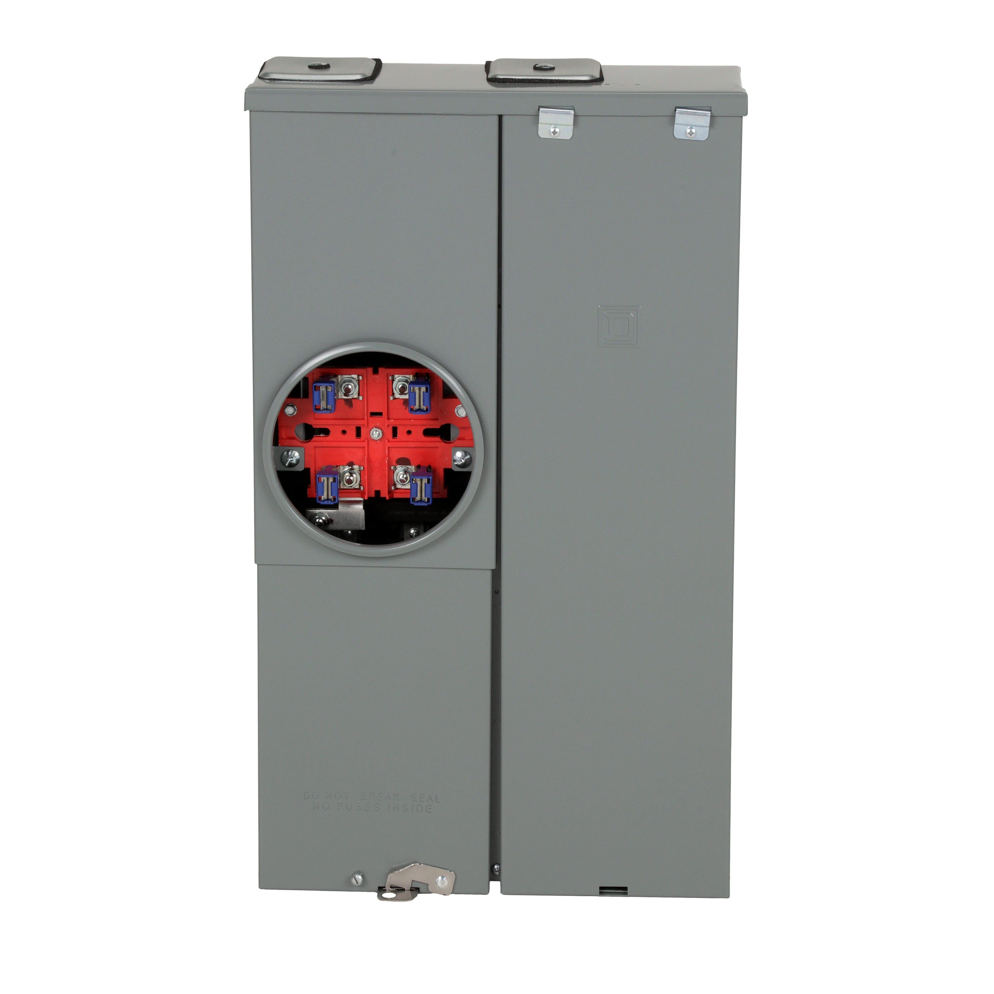 SC8L125S - Meter mains, Homeline, CSED, ringed socket, 125A, surface mount, maximum 8 spaces, no bypass