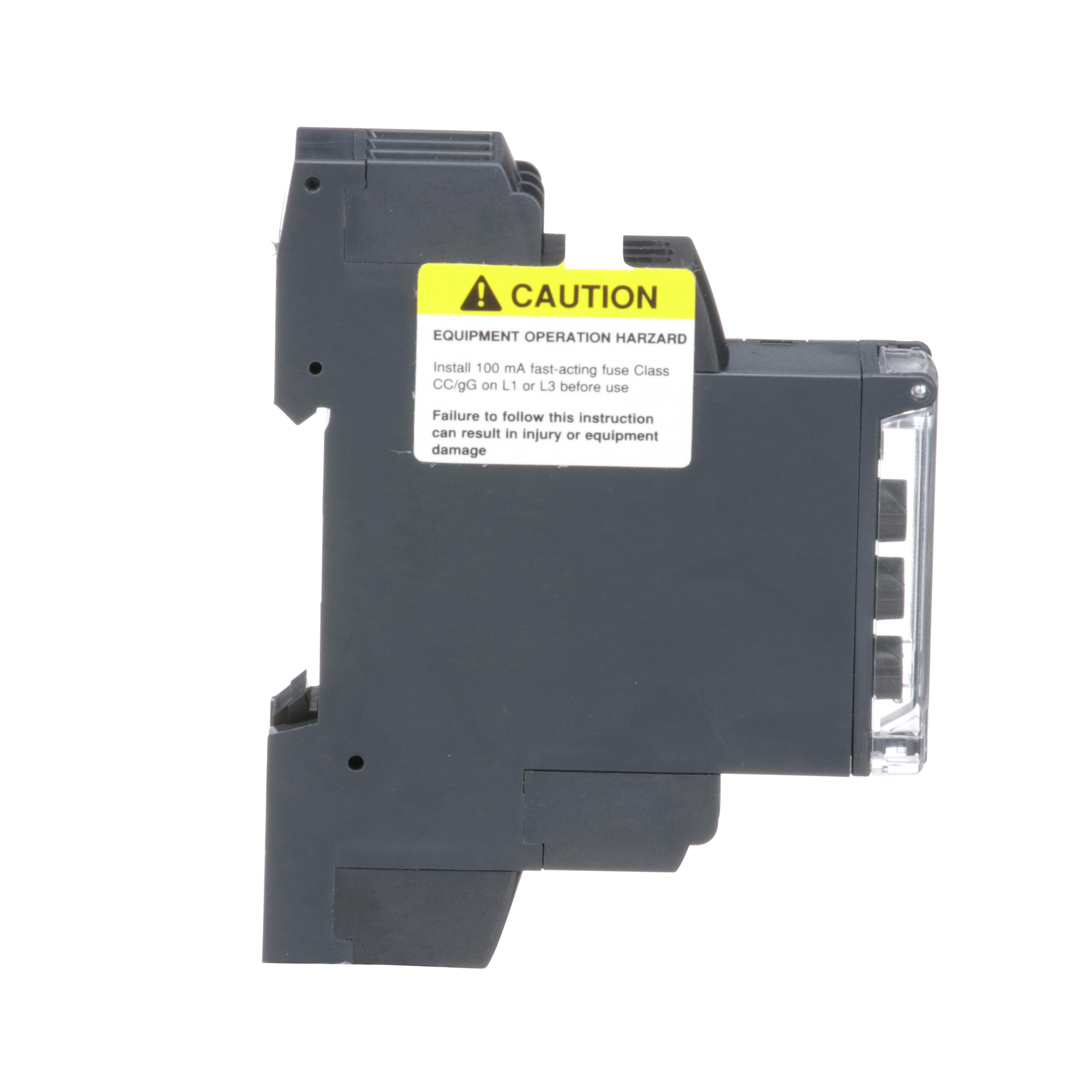 Picture of RM17TE00 - Harmony, 3 phase supply control relay, range 208 to 480 VAC, sequence, phase failure, phase imbalance, voltage