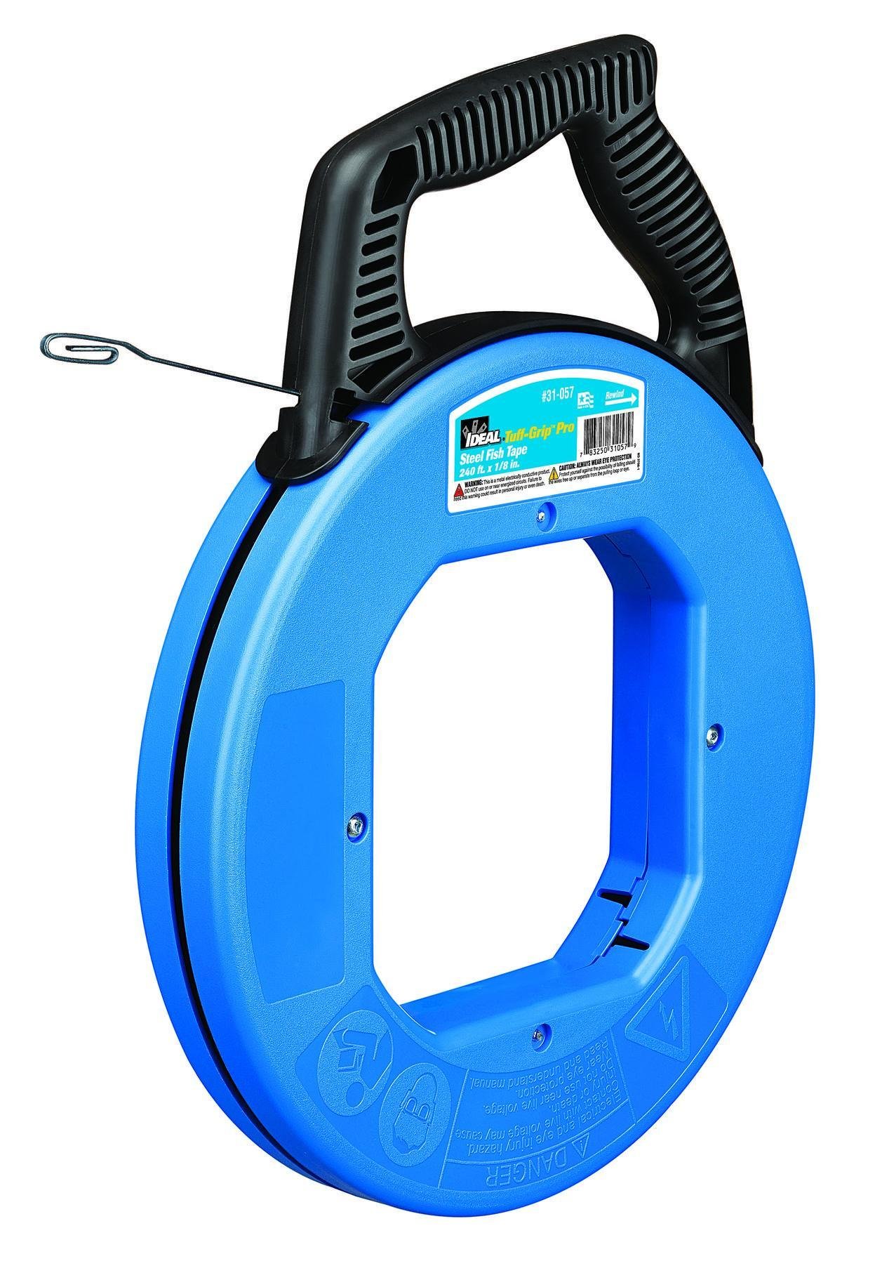 31-057 - 240' Blued-Steel Fish Tape w/Formed Hook & Tuff-Grip™ Pro Case