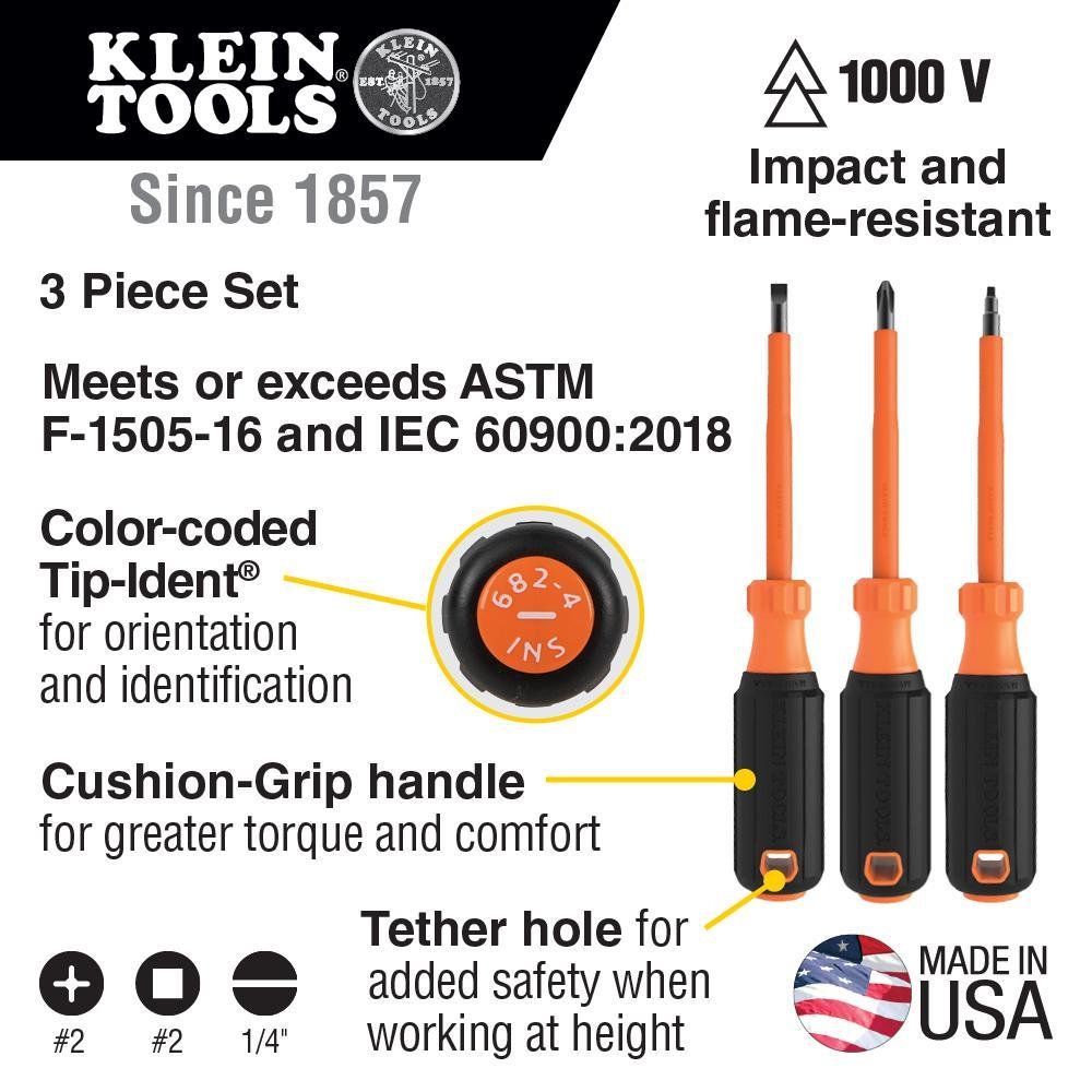 Picture of 85073INS - Screwdriver Set, 1000V Insulated, 3-Piece