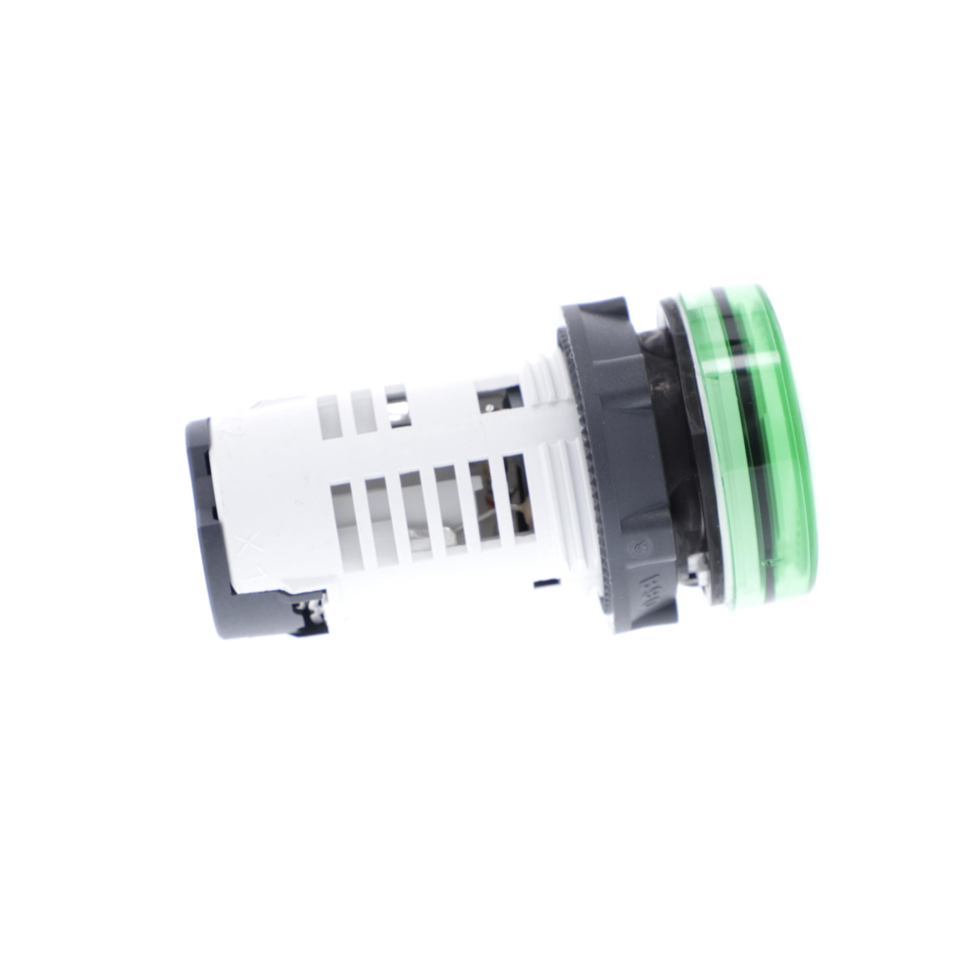 Picture of XB7EV03GP - Monolithic pilot light, Harmony XB7, plastic, green, 22mm, integral LED, 110...120V AC