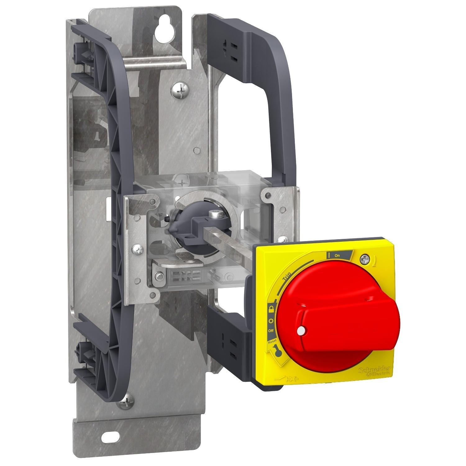 LU9APN22 - Mounting bracket kit with extended rotary handle, TeSys Ultra, IP54, red handle, with trip indication, for LUB