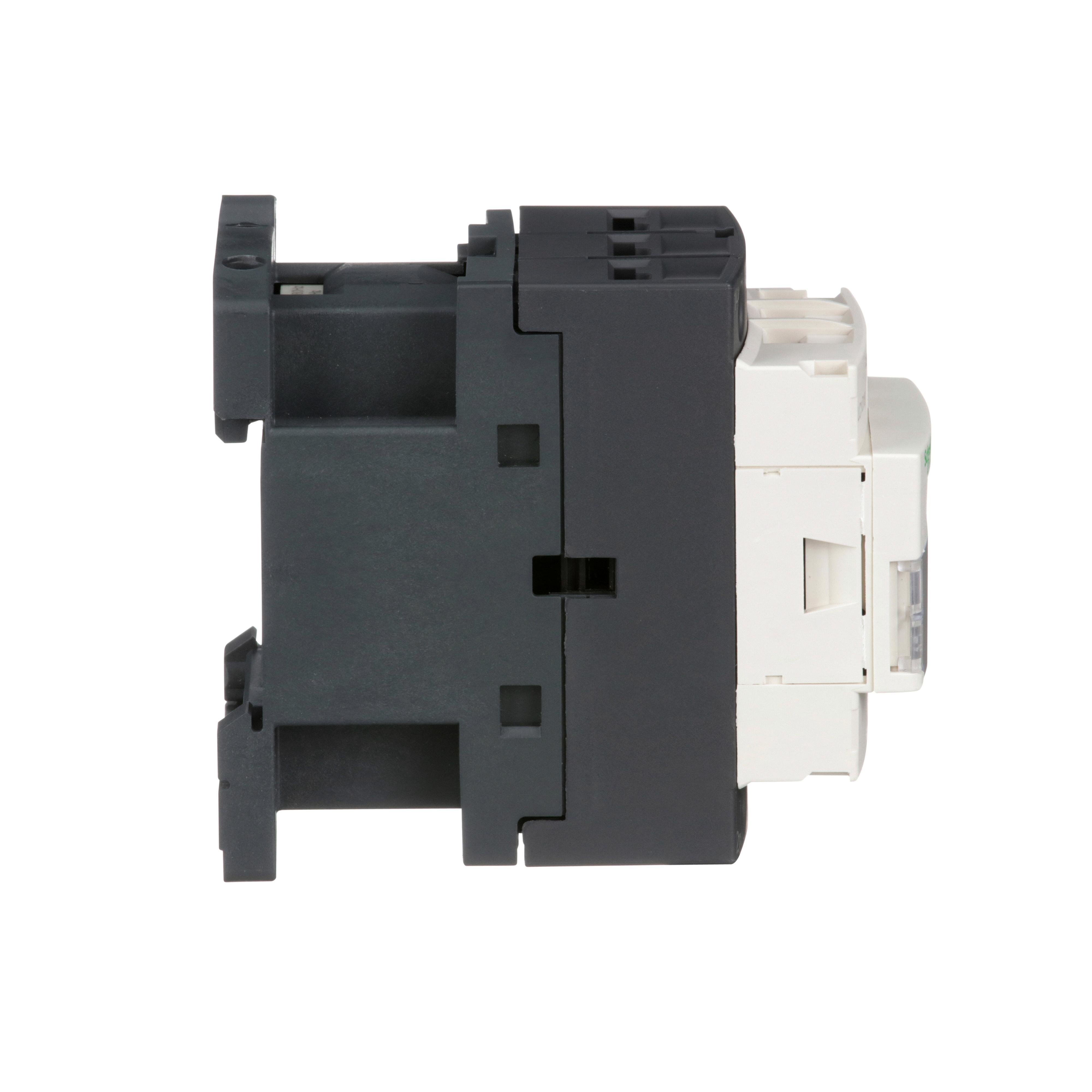 Picture of LC1D18U7 - IEC contactor, TeSys Deca, nonreversing, 18A, 10HP at 480VAC, up to 100kA SCCR, 3 phase, 3 NO, 240VAC 50/60Hz coil, open