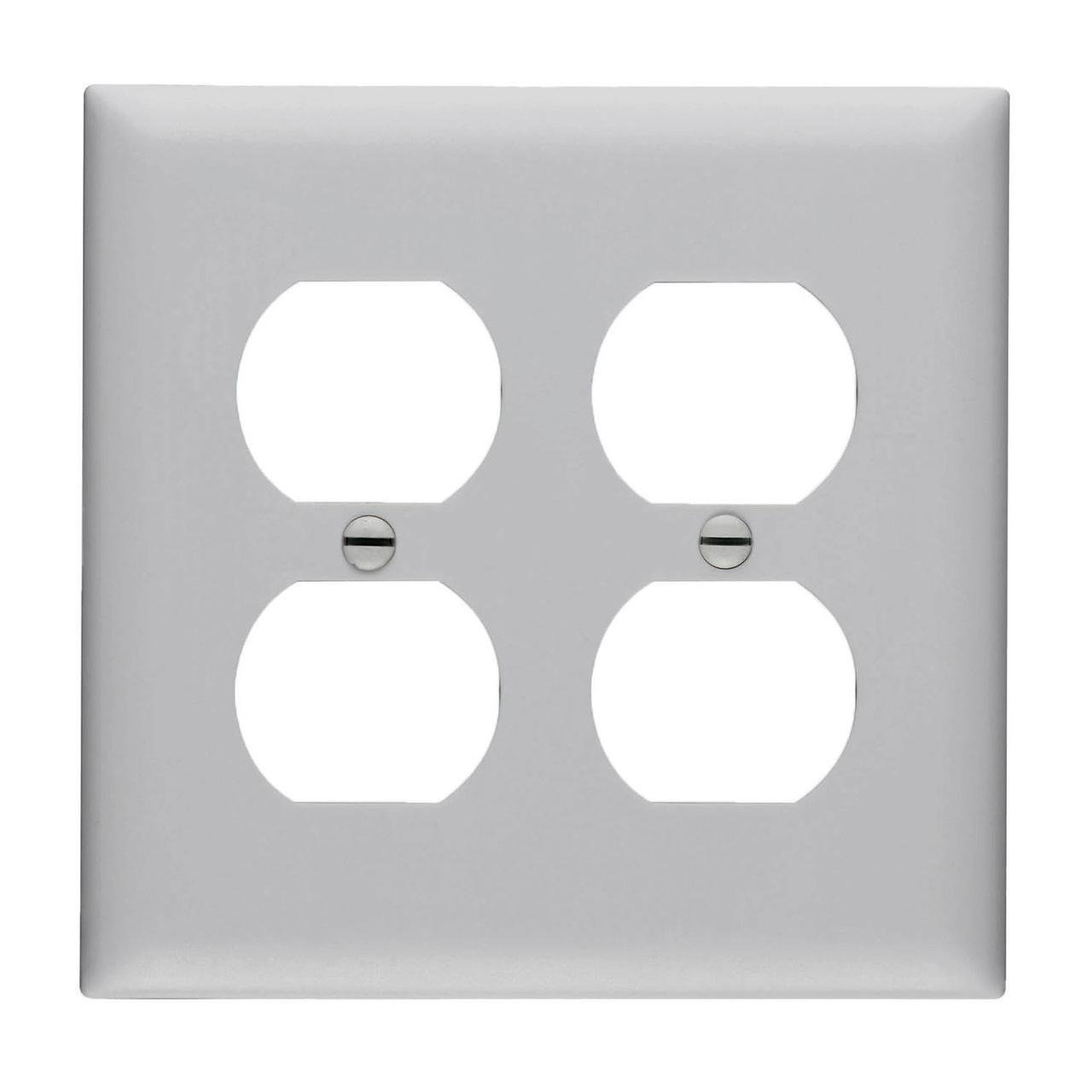 TP82GRY - TradeMaster® 2-Gang Nylon Wall Plate, 2 Duplex Receptacle Openings, Gray