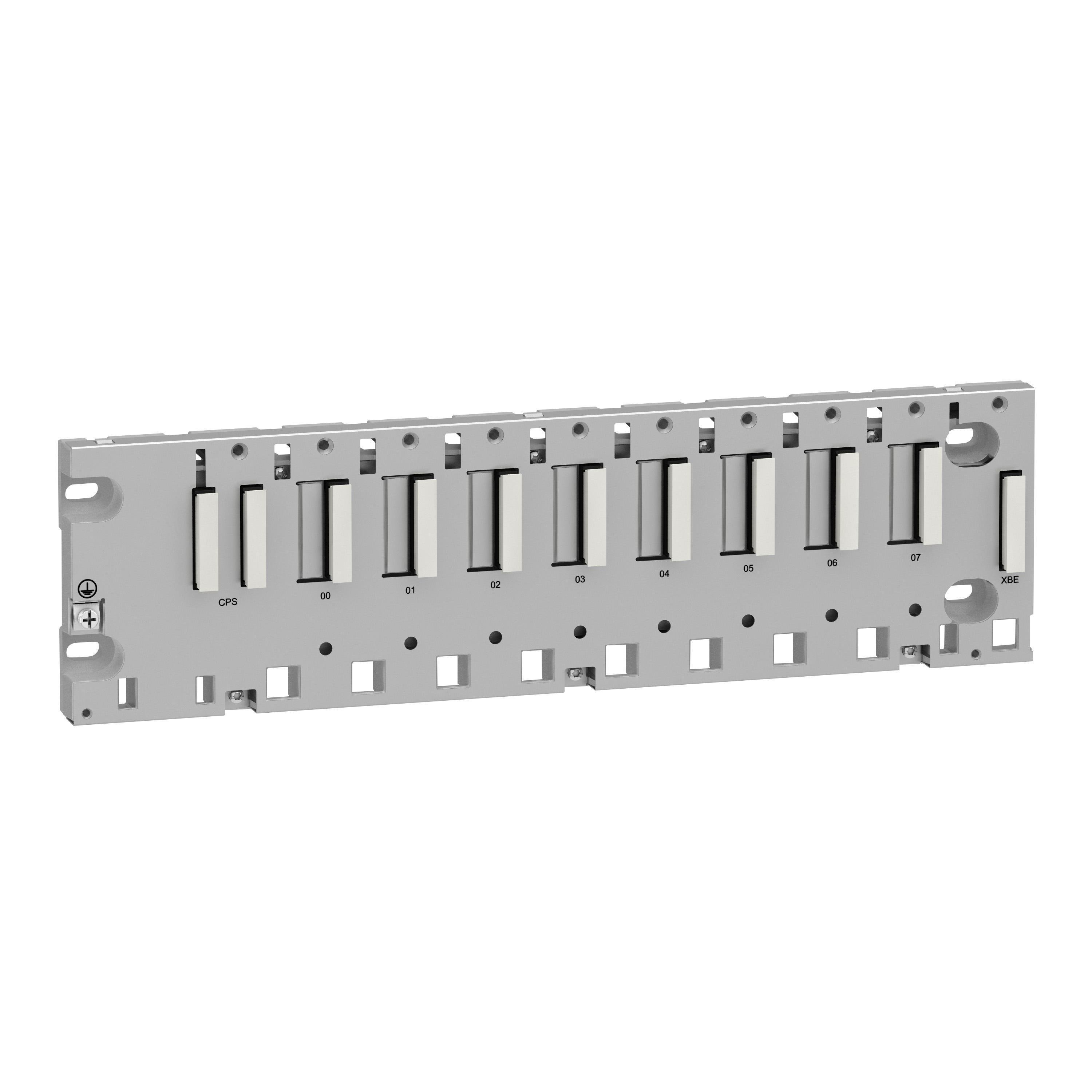 BMXXBP0800 - Backplane, Modicon X80, 8 slots, panel, mounting plate or DIN rail mounting