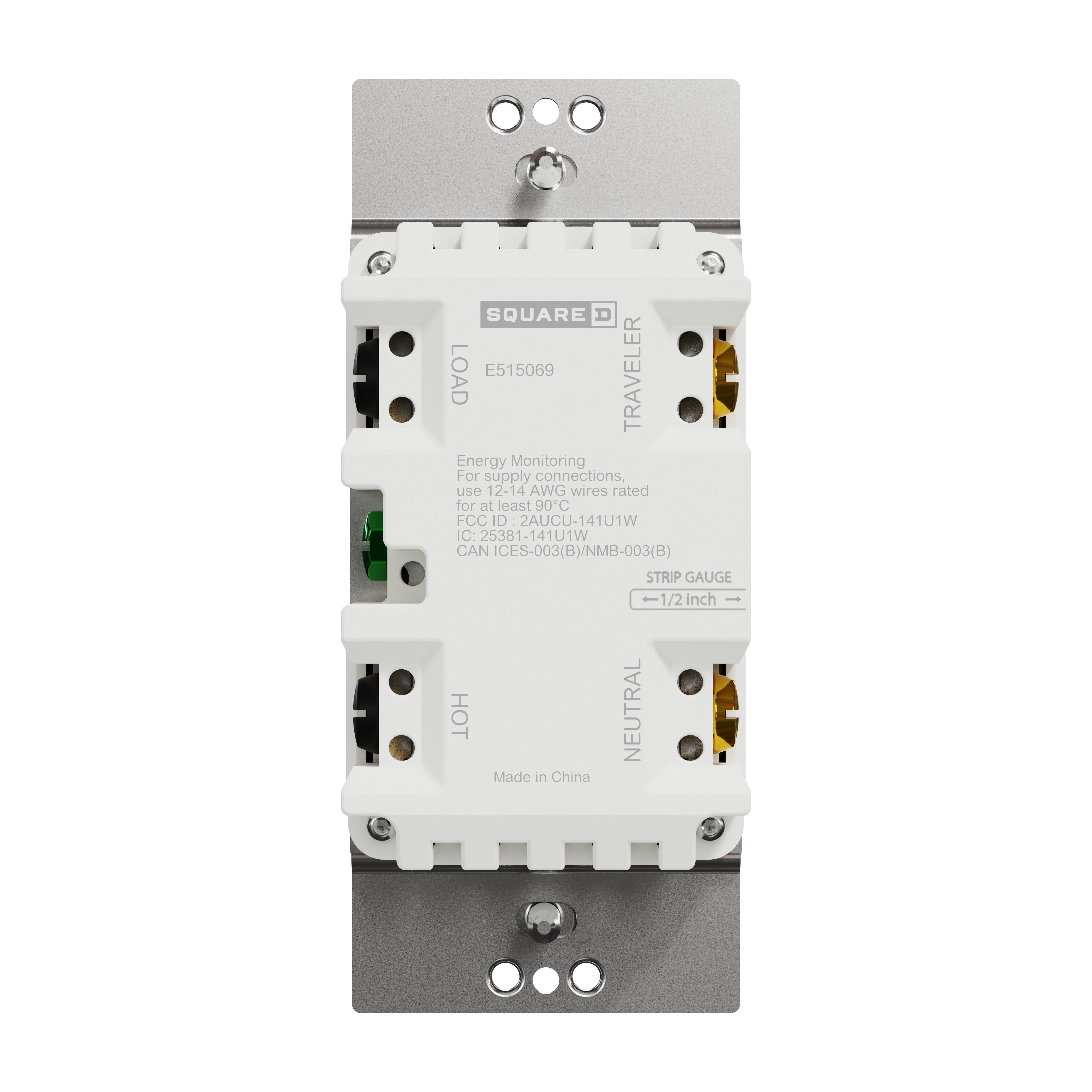 SQR141U1WHW - Switch, X Series, single pole, 3 way, WiFi connected, white, matte finish